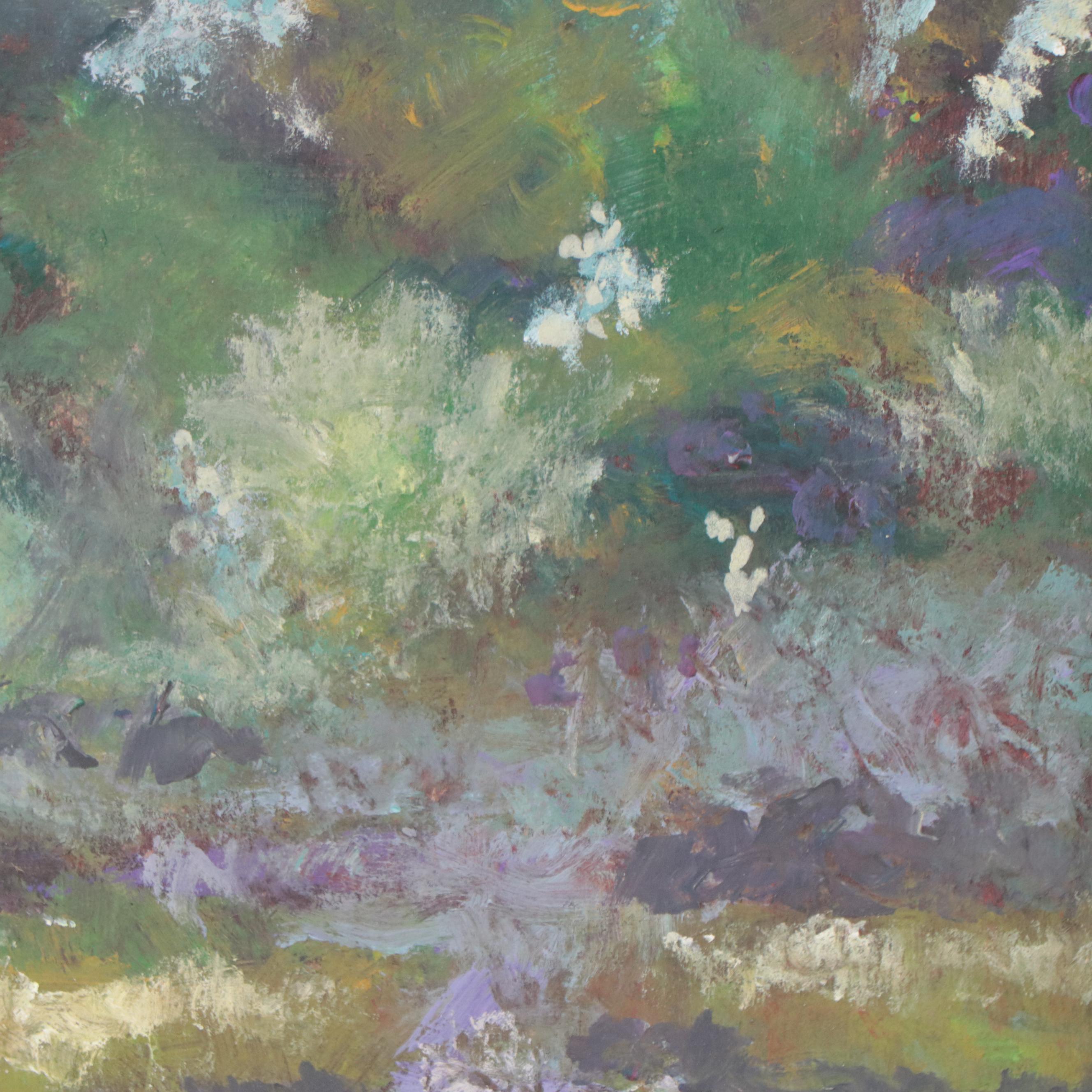 Robert Riddle-Baker Acrylic Painting of Landscape "Edge of the Backwater," 2023