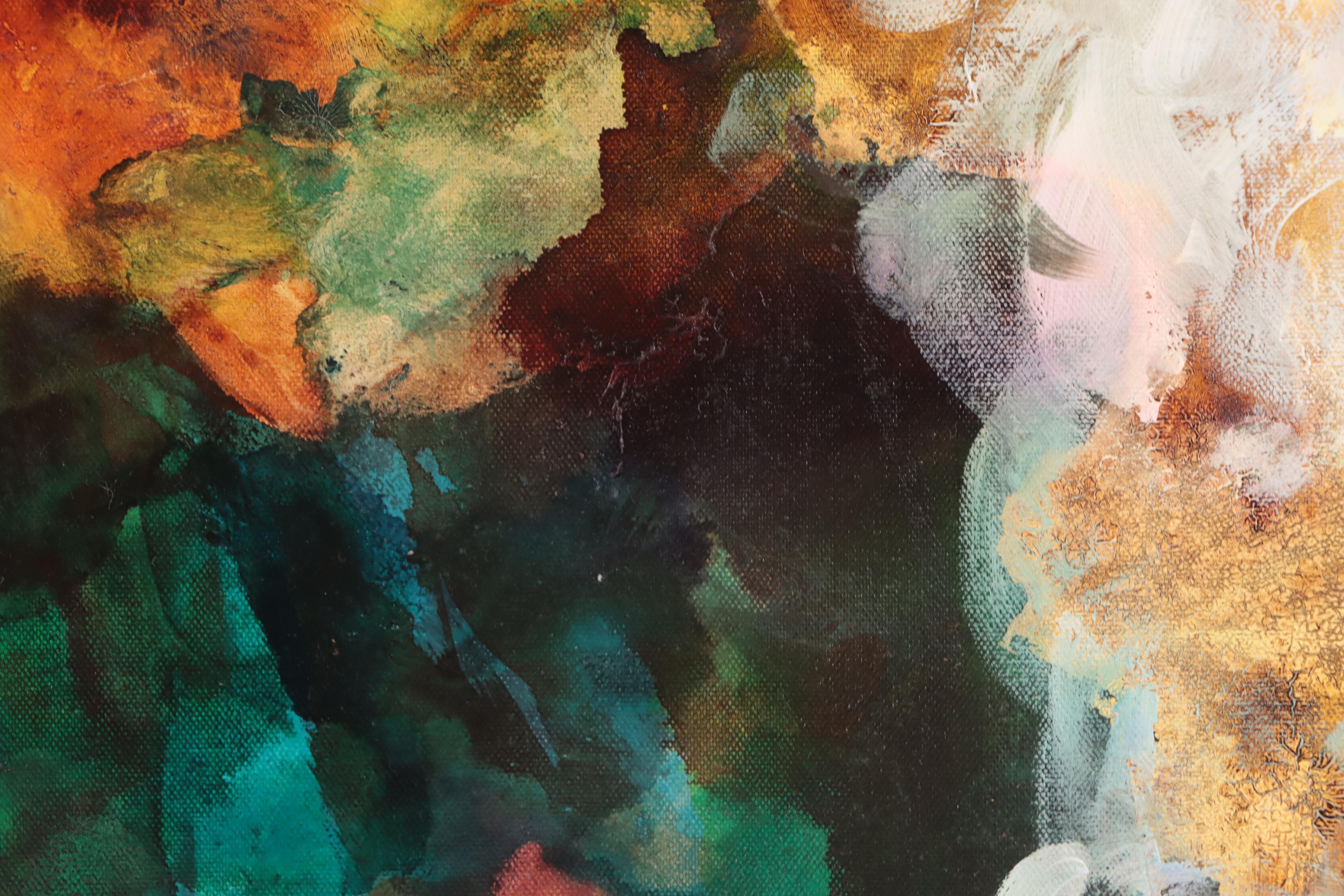 Milagros Pongo Abstract Mixed Media Painting "Infinity," 21st Century