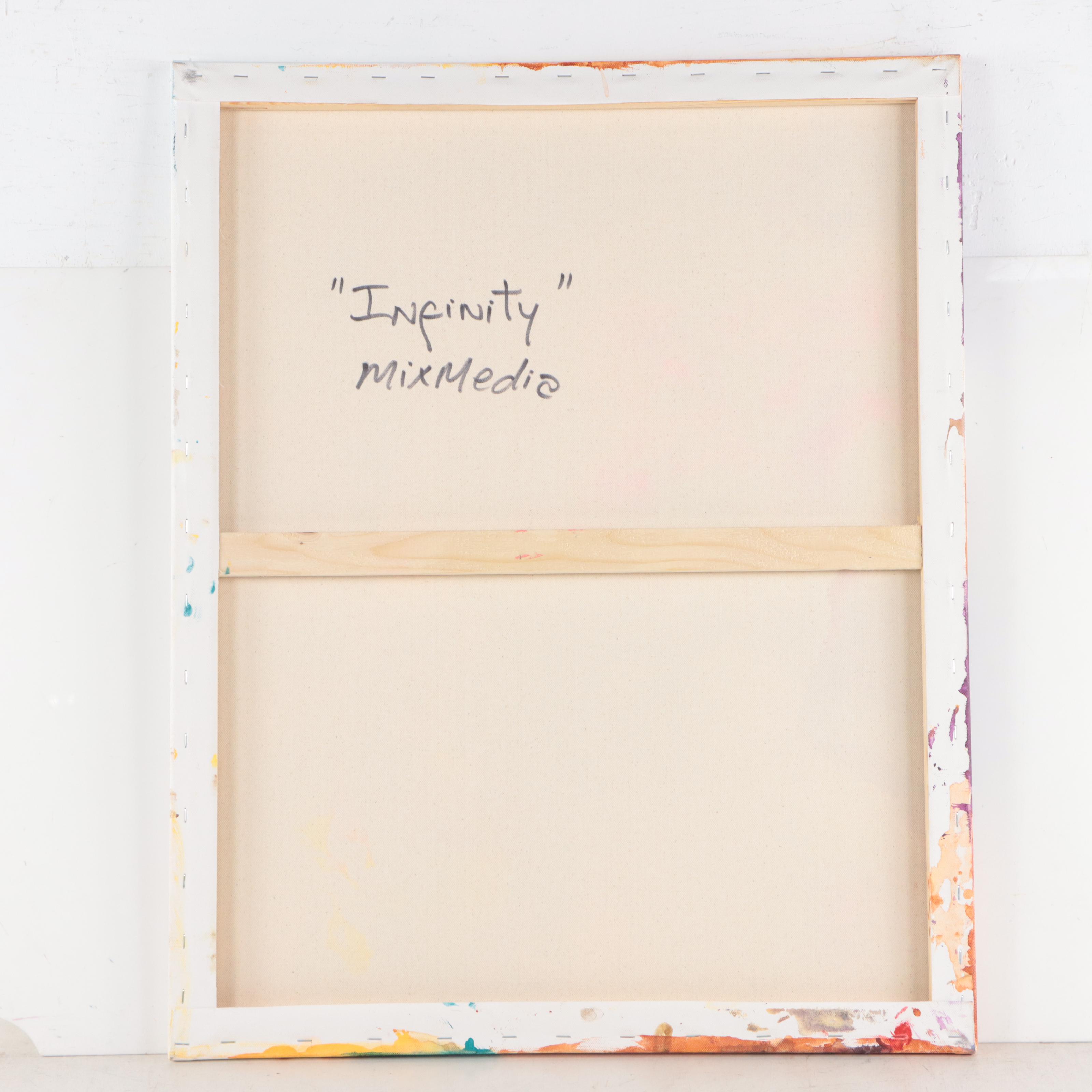 Milagros Pongo Abstract Mixed Media Painting "Infinity," 21st Century