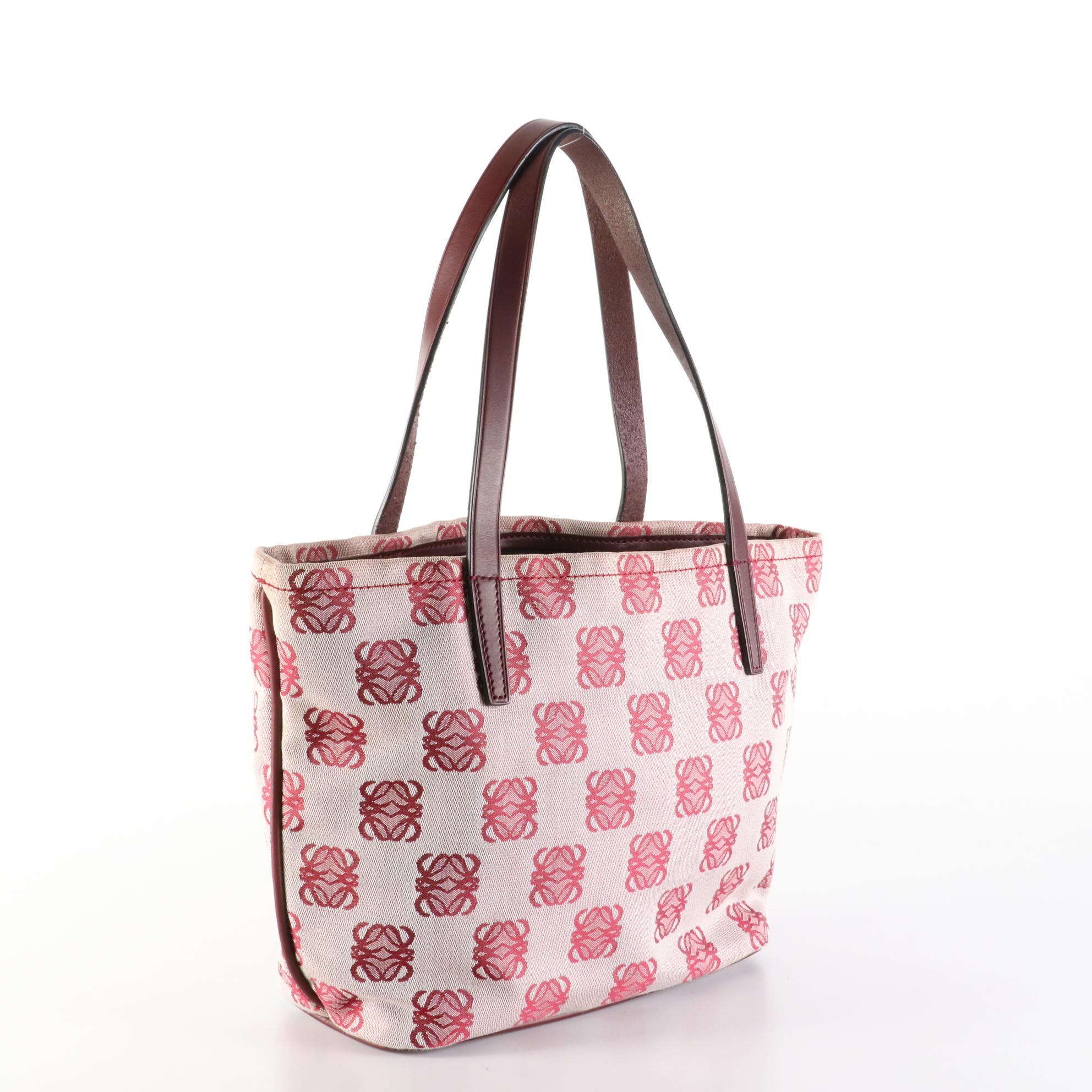 Loewe Anagram Tote Bag in Jacquard and Leather