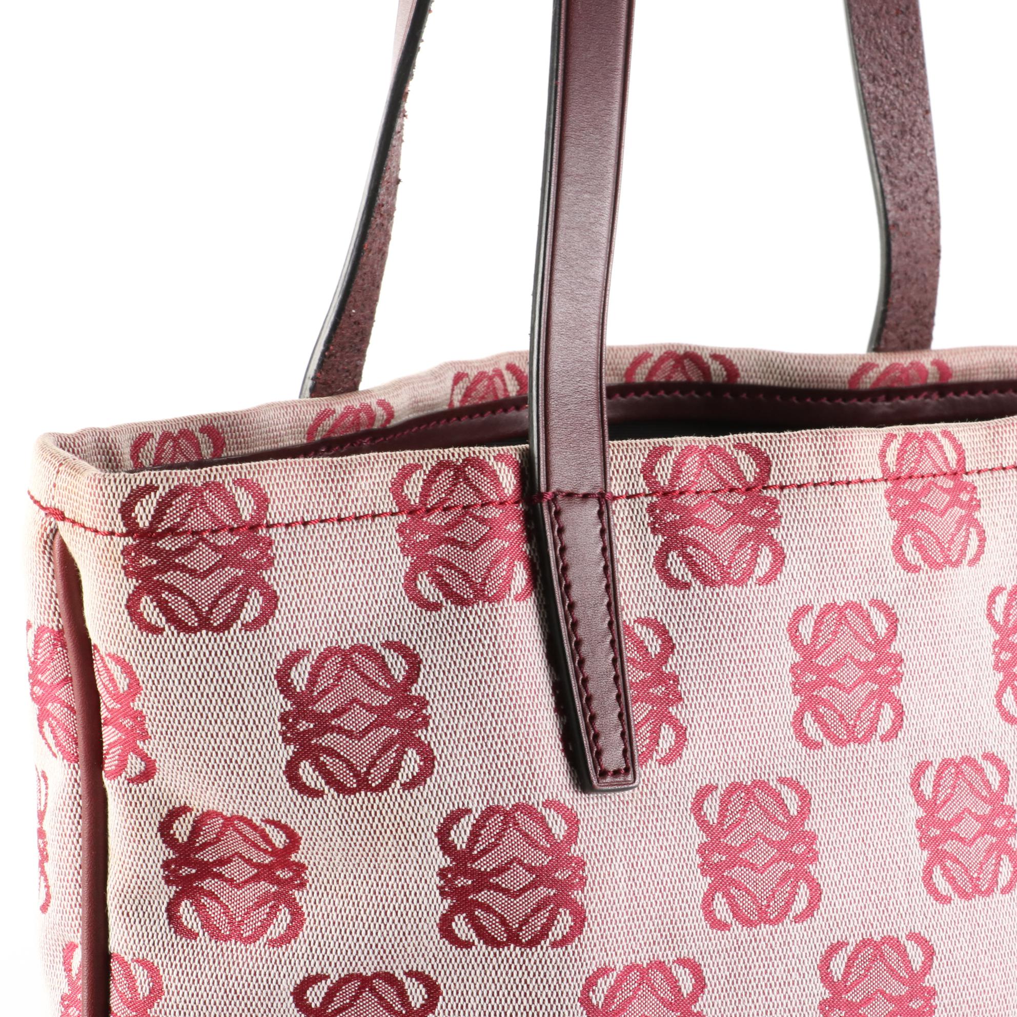 Loewe Anagram Tote Bag in Jacquard and Leather