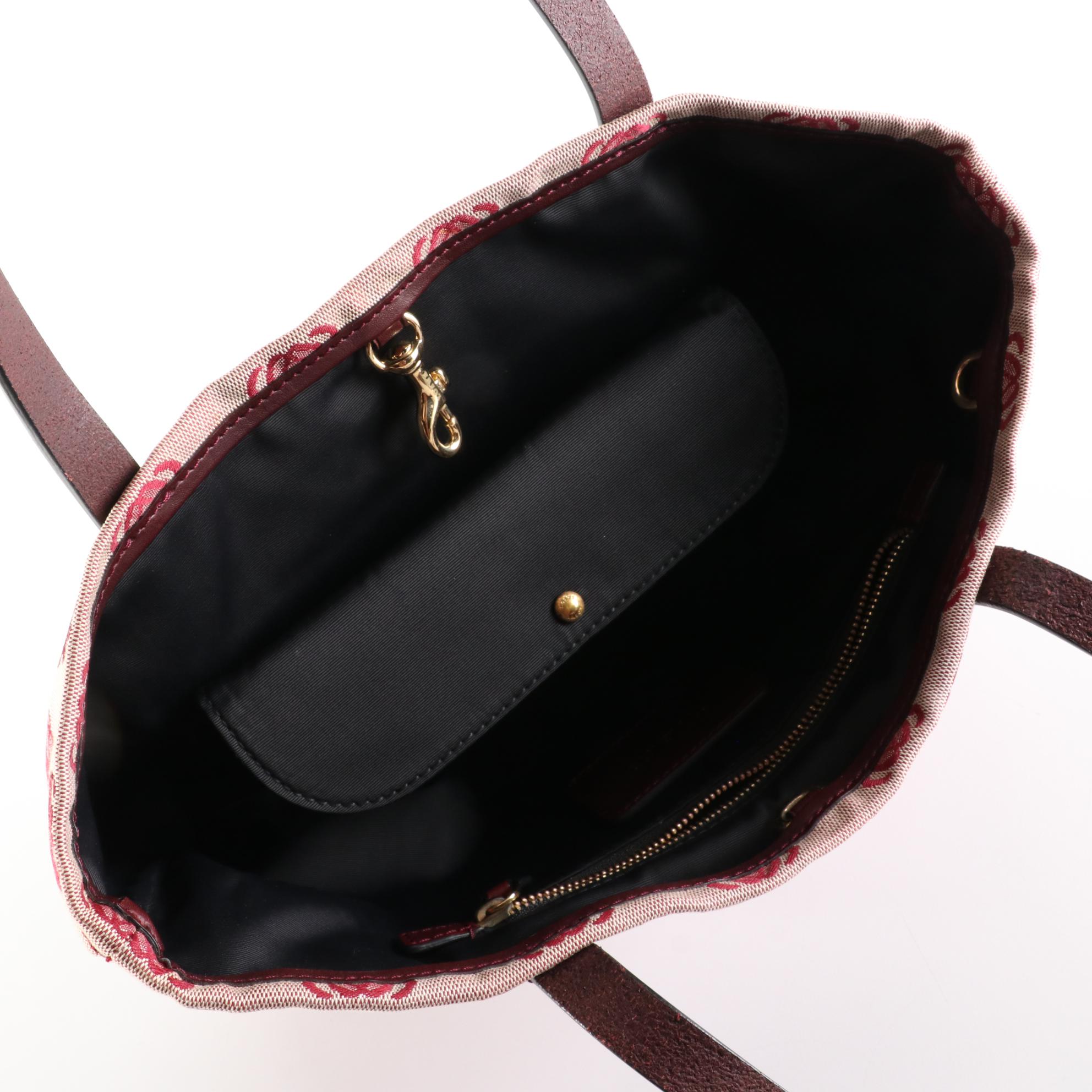 Loewe Anagram Tote Bag in Jacquard and Leather