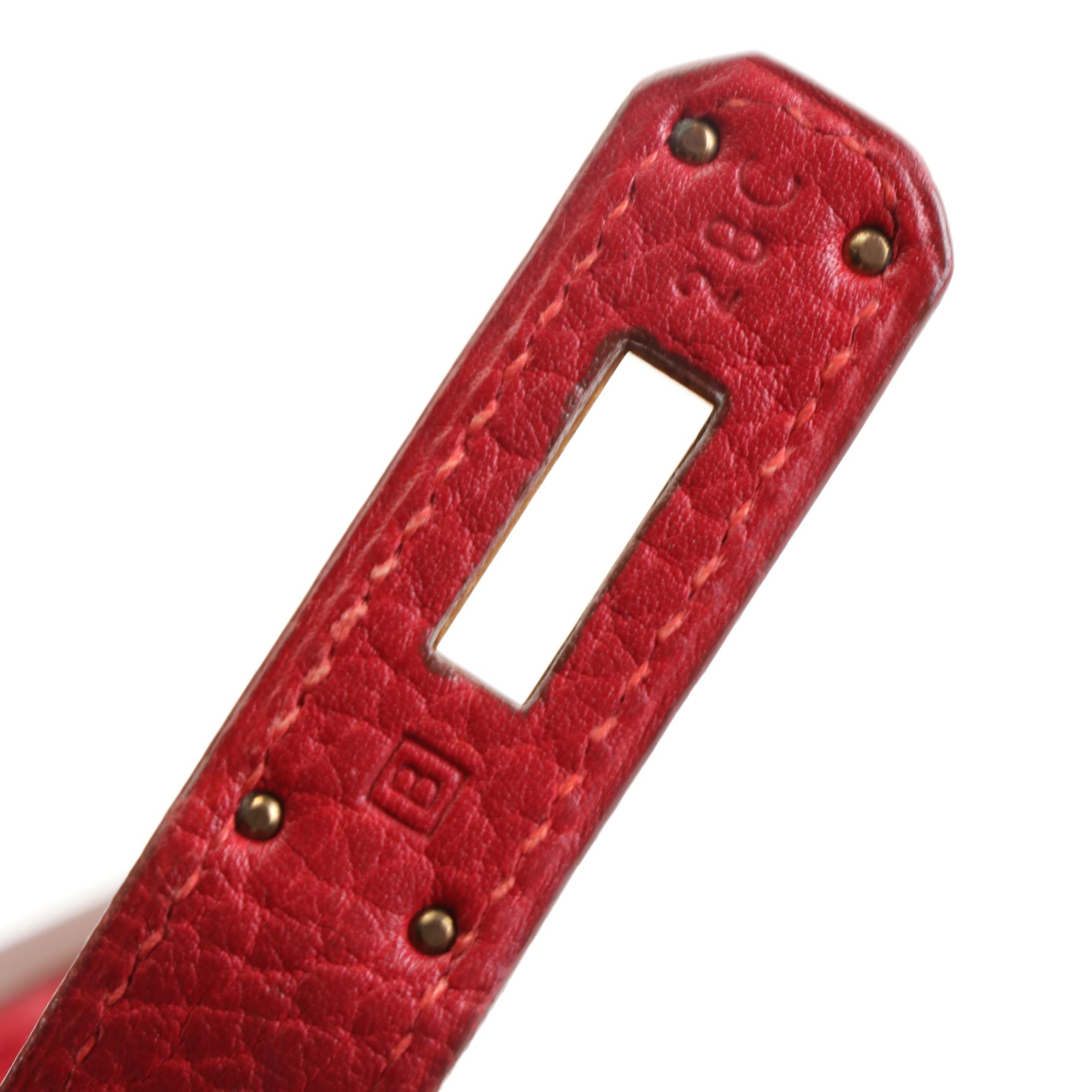 Hermès Birkin 40 Satchel in Red Fjord Leather with Gold Plated Hardware