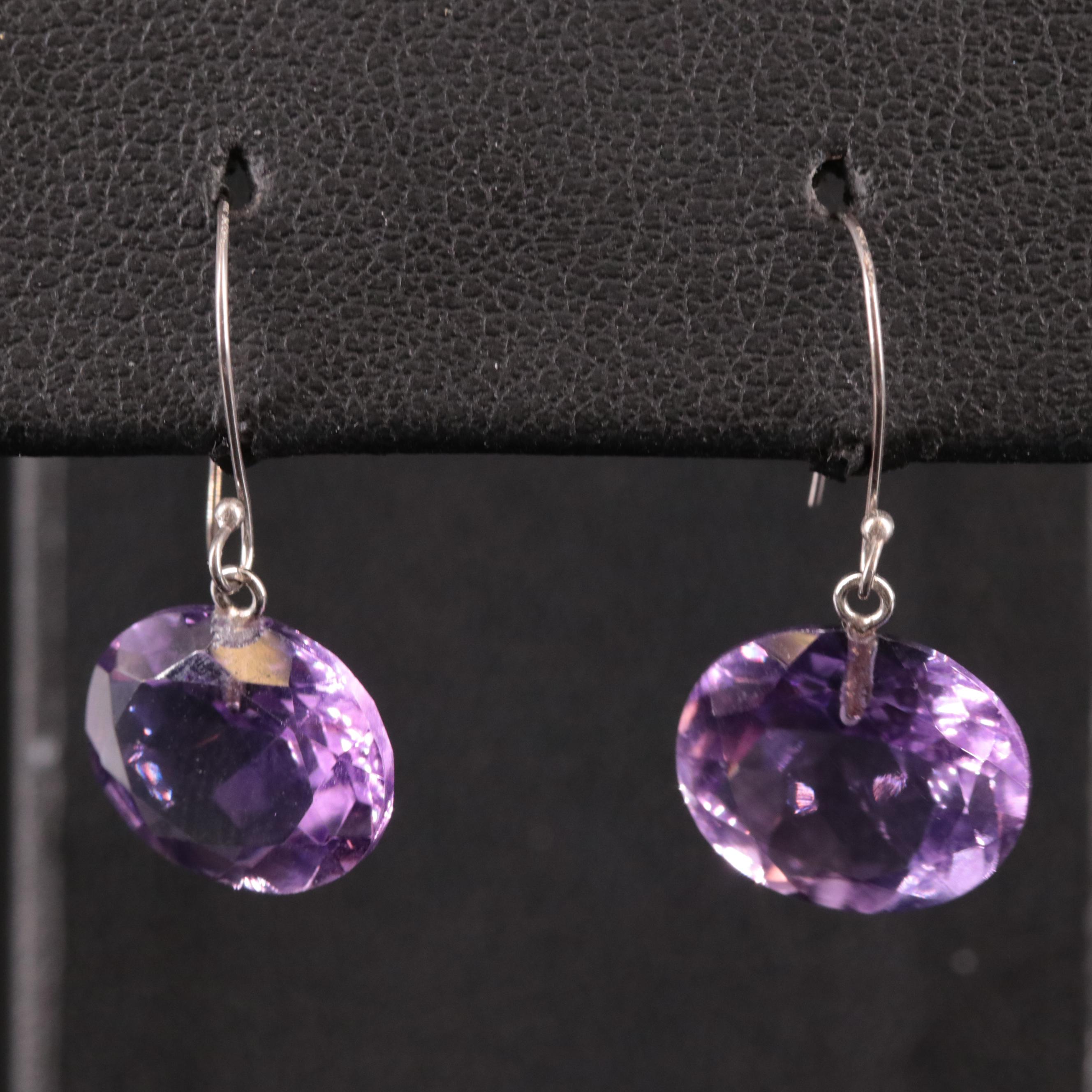 14K Amethyst Drop Earrings