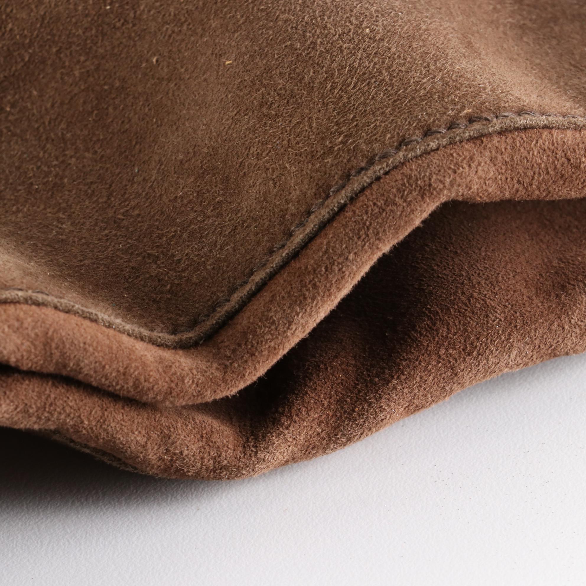 Gucci Suede and Leather Tote with Zip Pouch