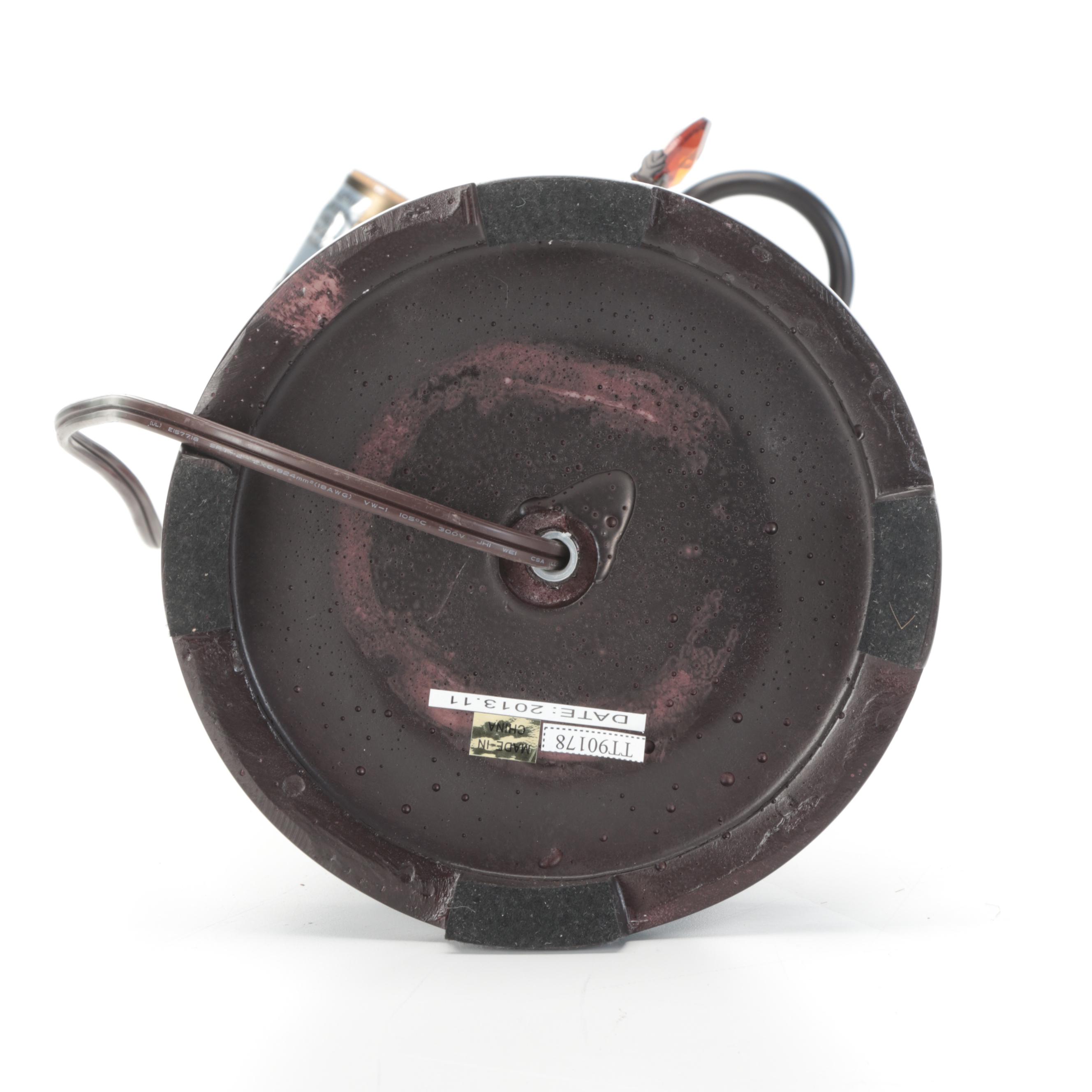 Dale Tiffany Slag Glass Shade "Ripley" Table Lamp