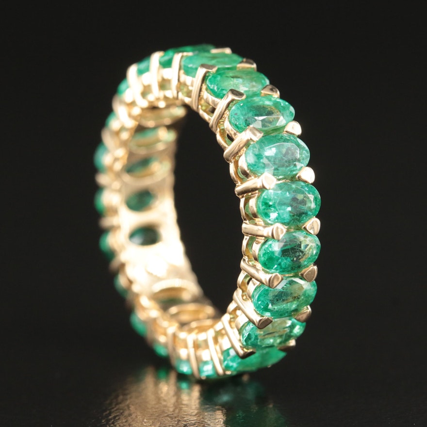 18K 5.09 CTW Emerald Eternity Band