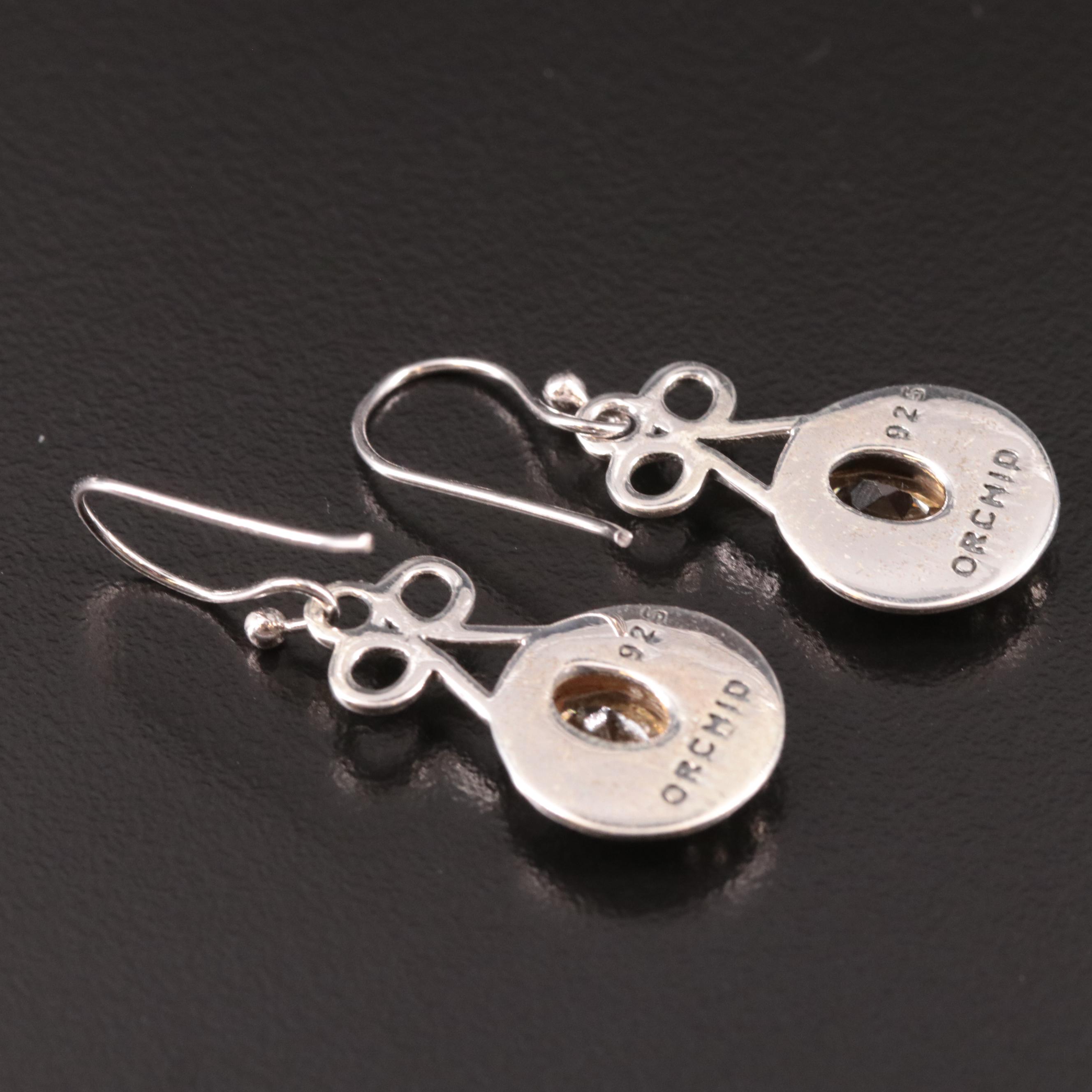Sterling Citrine Drop Earrings