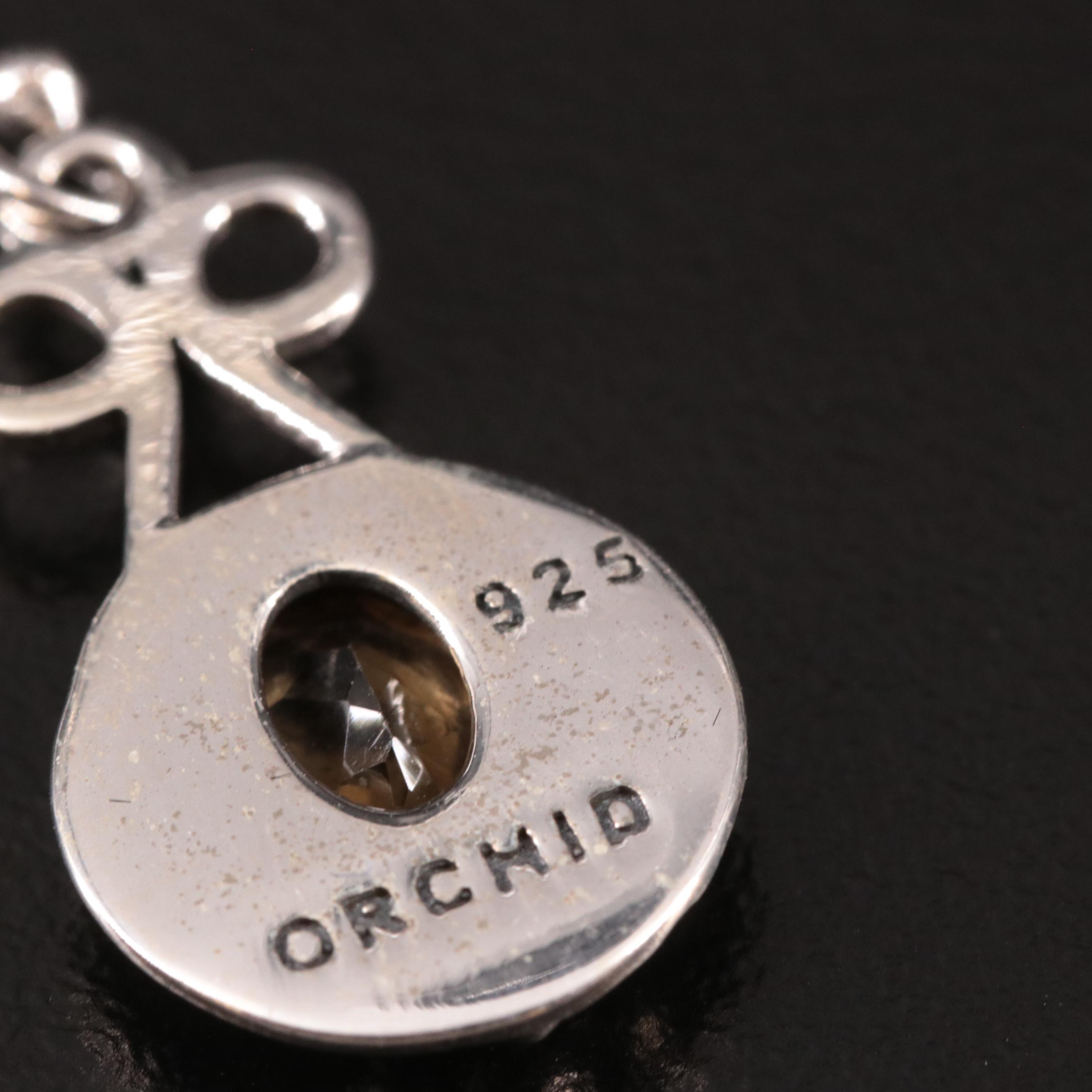 Sterling Citrine Drop Earrings