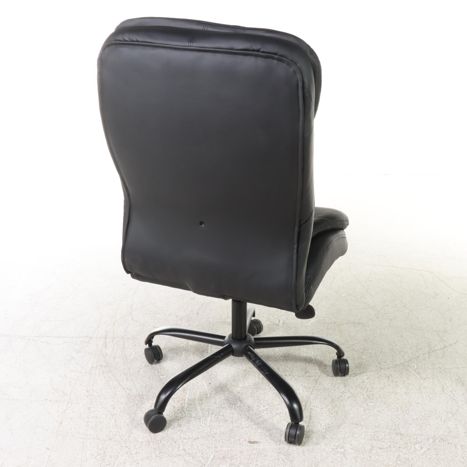 Norstar Office Products Faux-Leather Swivel-Tilt Adjustable-Height Desk Chair