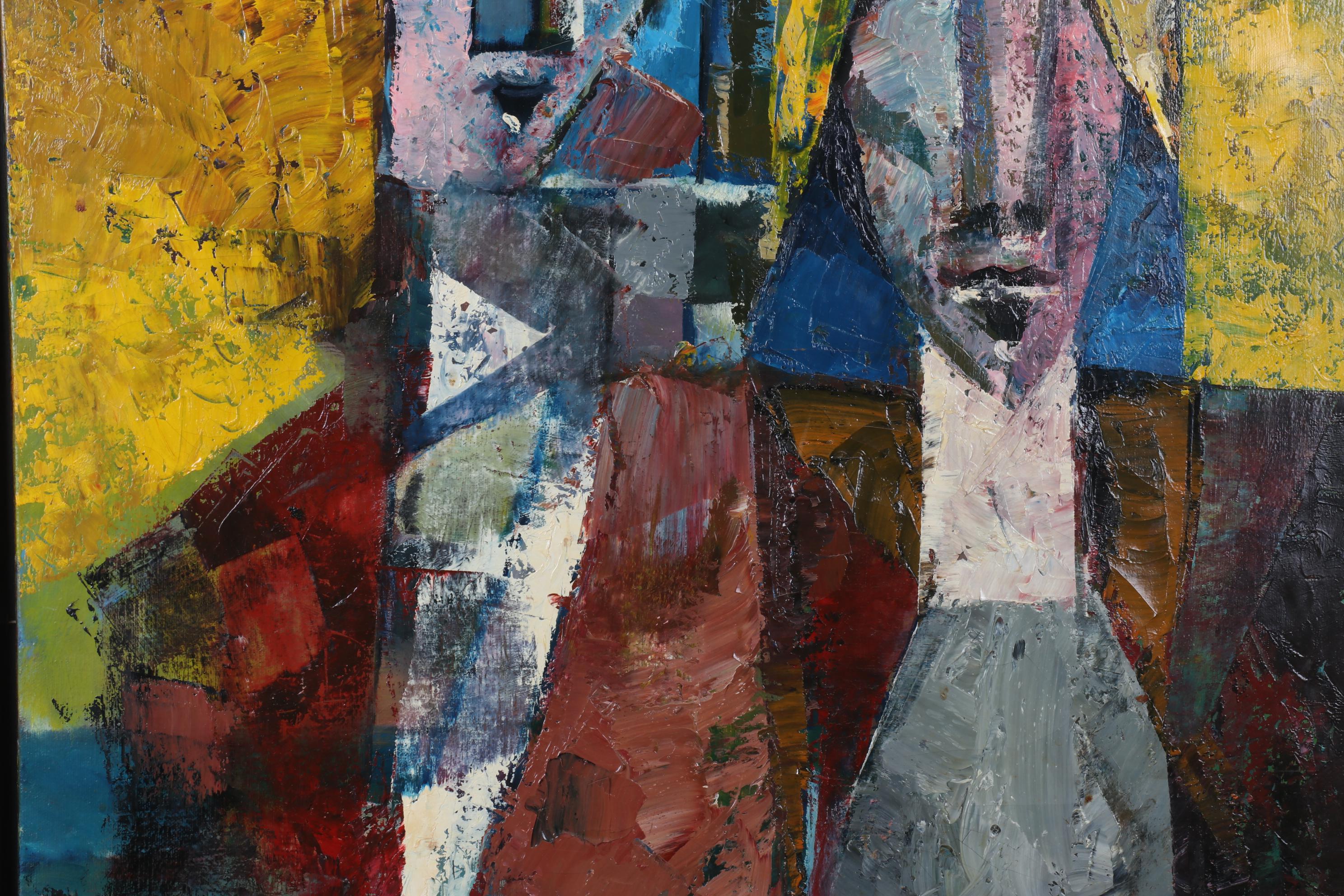 Richard S. Wagner Oil Painting "Refugees," 1962