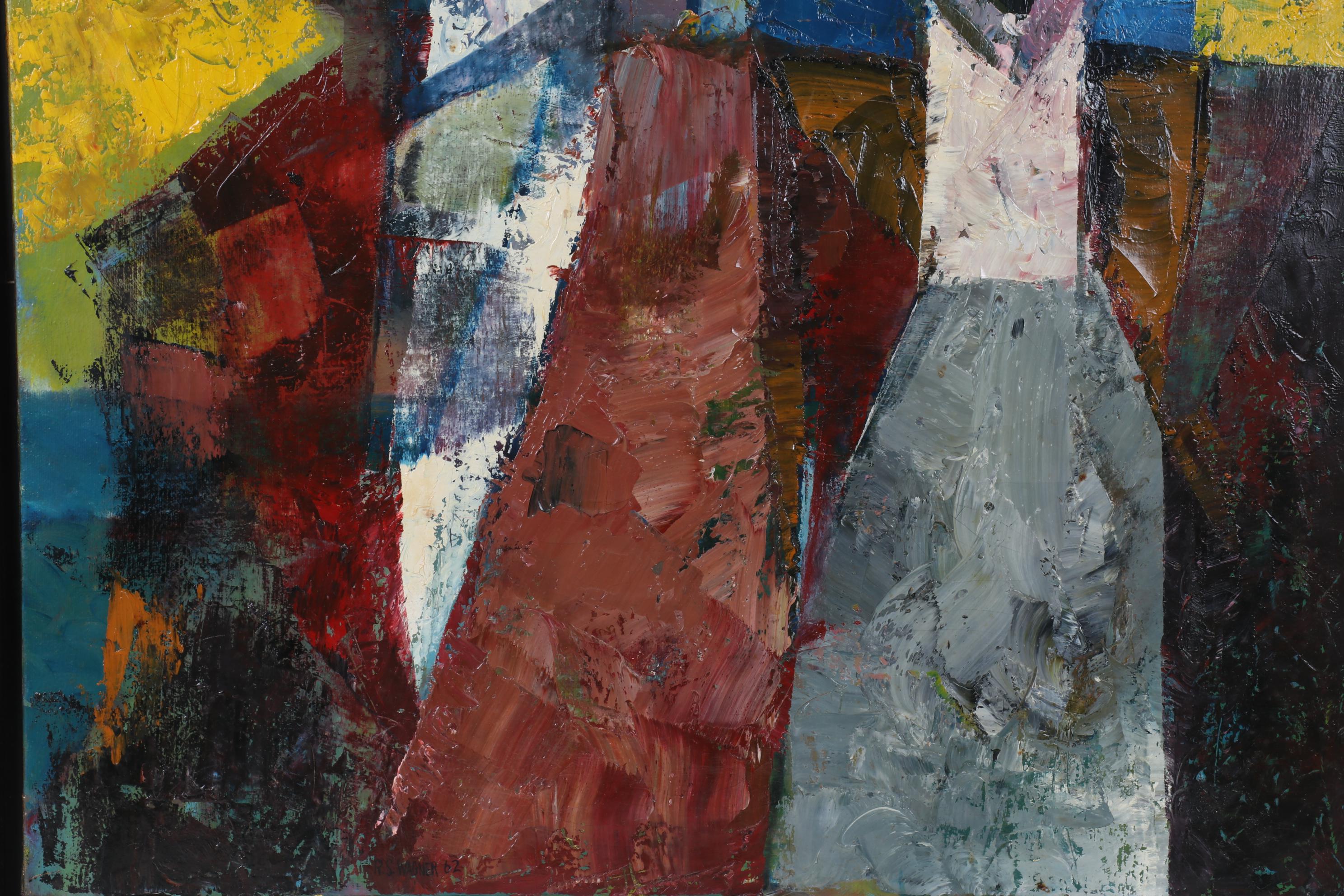 Richard S. Wagner Oil Painting "Refugees," 1962