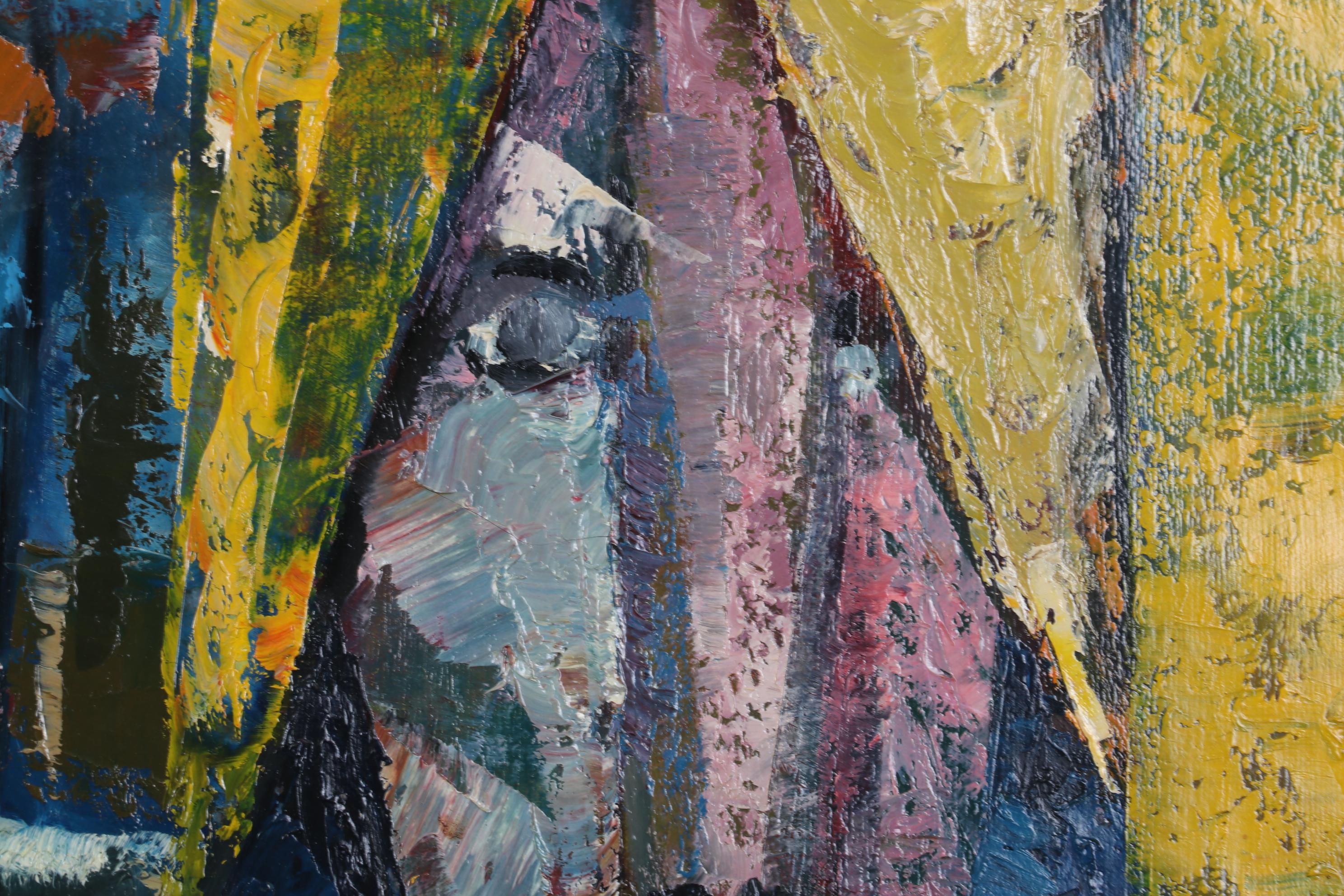 Richard S. Wagner Oil Painting "Refugees," 1962