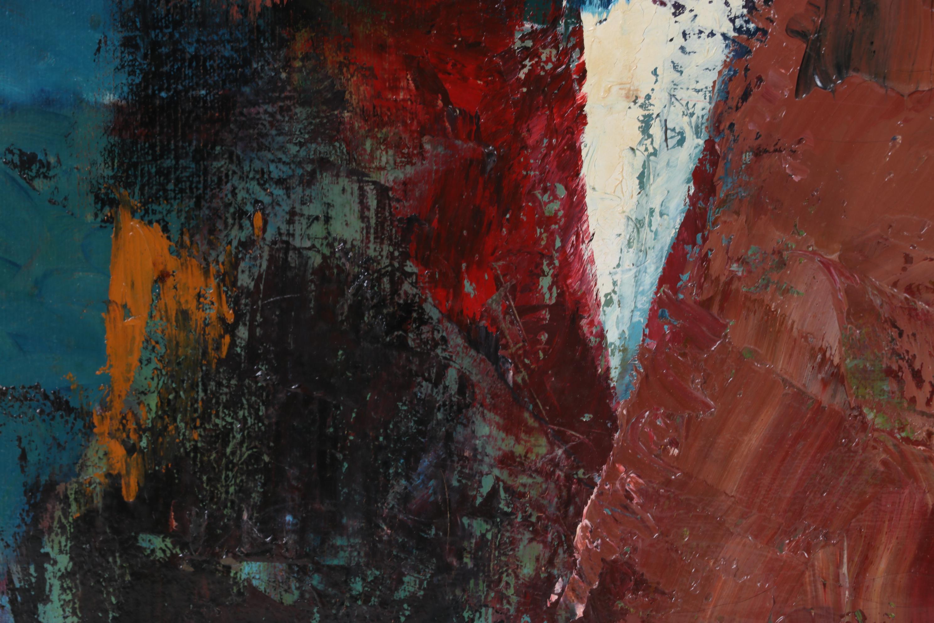 Richard S. Wagner Oil Painting "Refugees," 1962