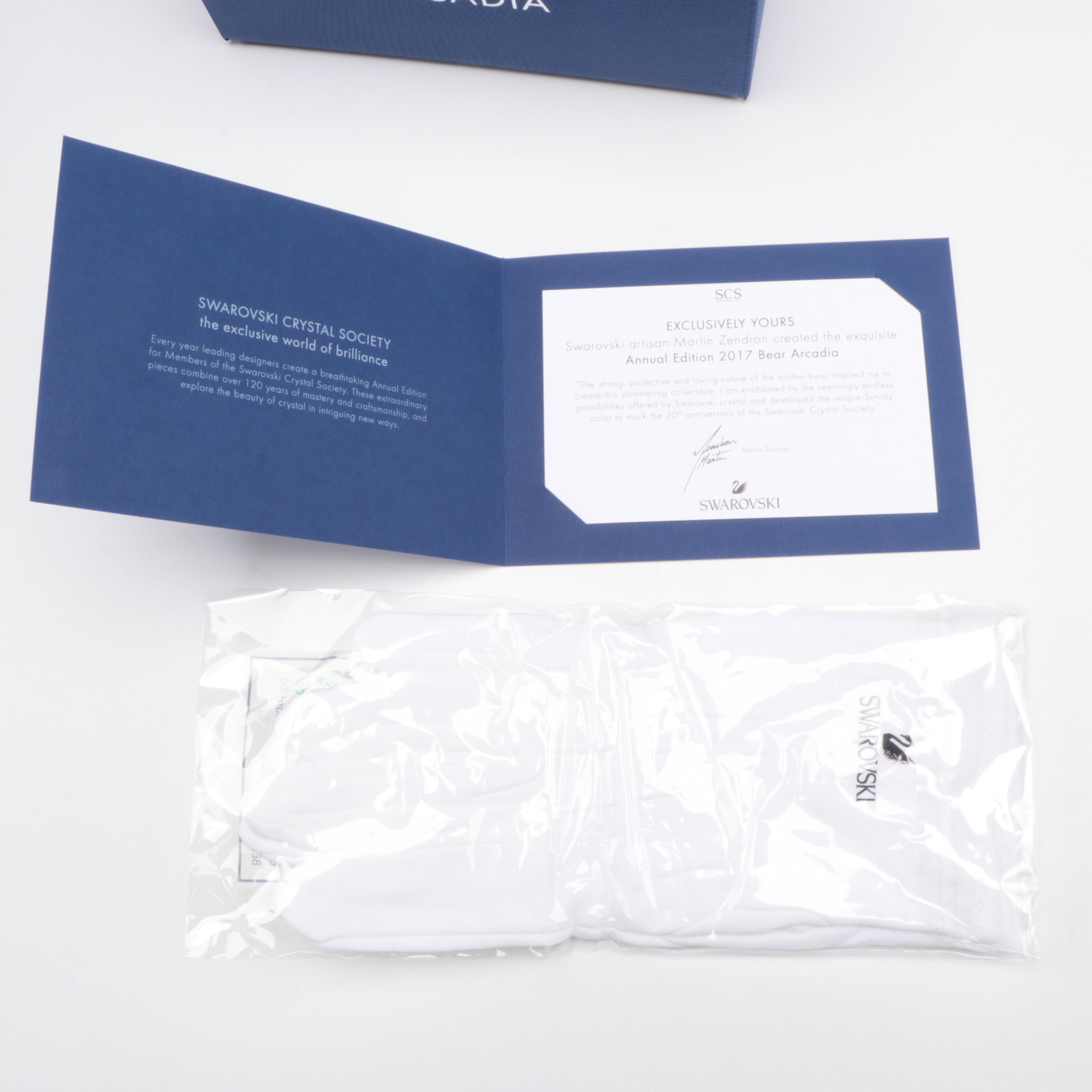 Swarovski "Bear Arcadia" and "Bear Cubs" Amber Crystal Figurines, 2017