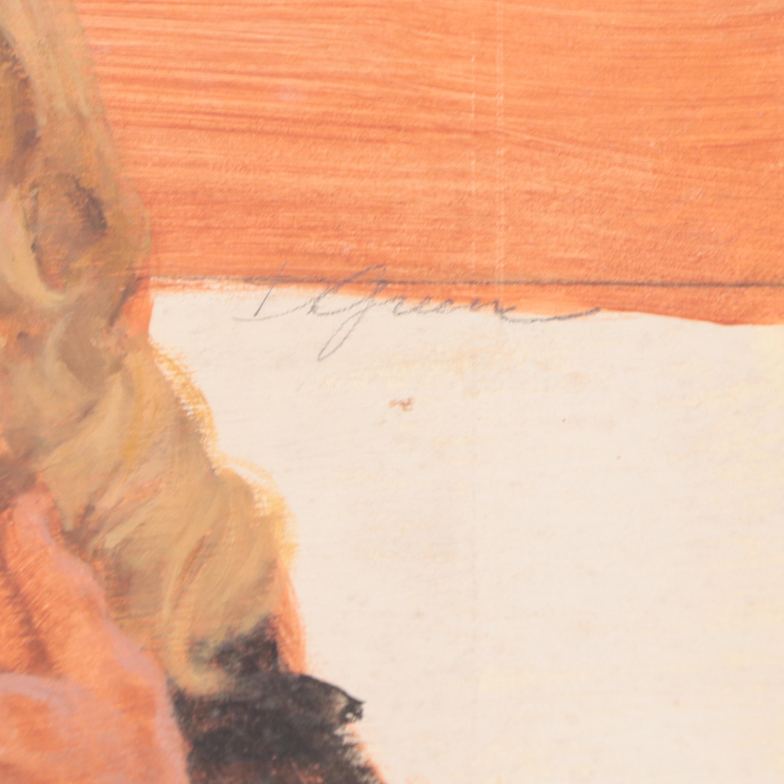 Darrell Greene Oil Painting Illustration Portraits, Mid to Late 20th Century