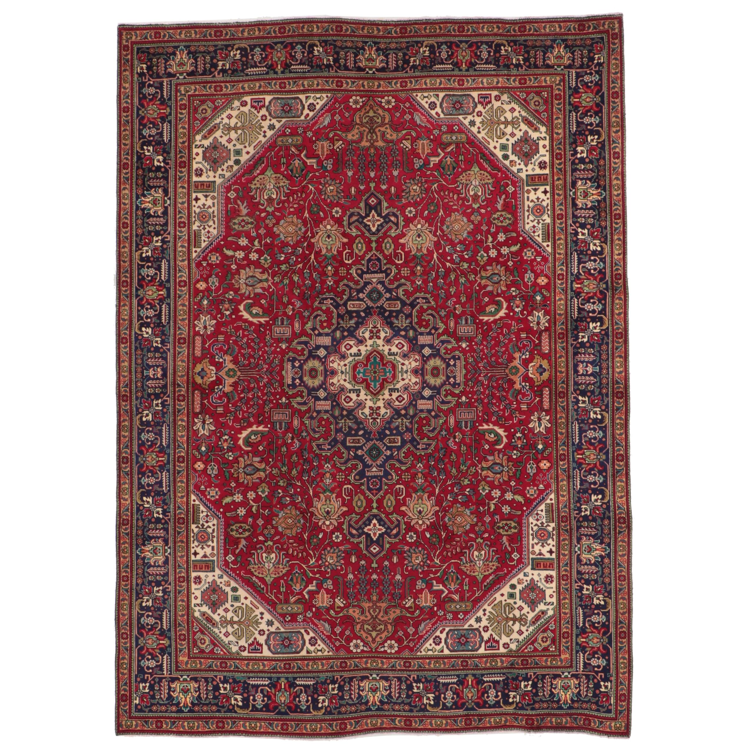 8'2 x 11'6 Hand-Knotted Persian Heriz Area Rug