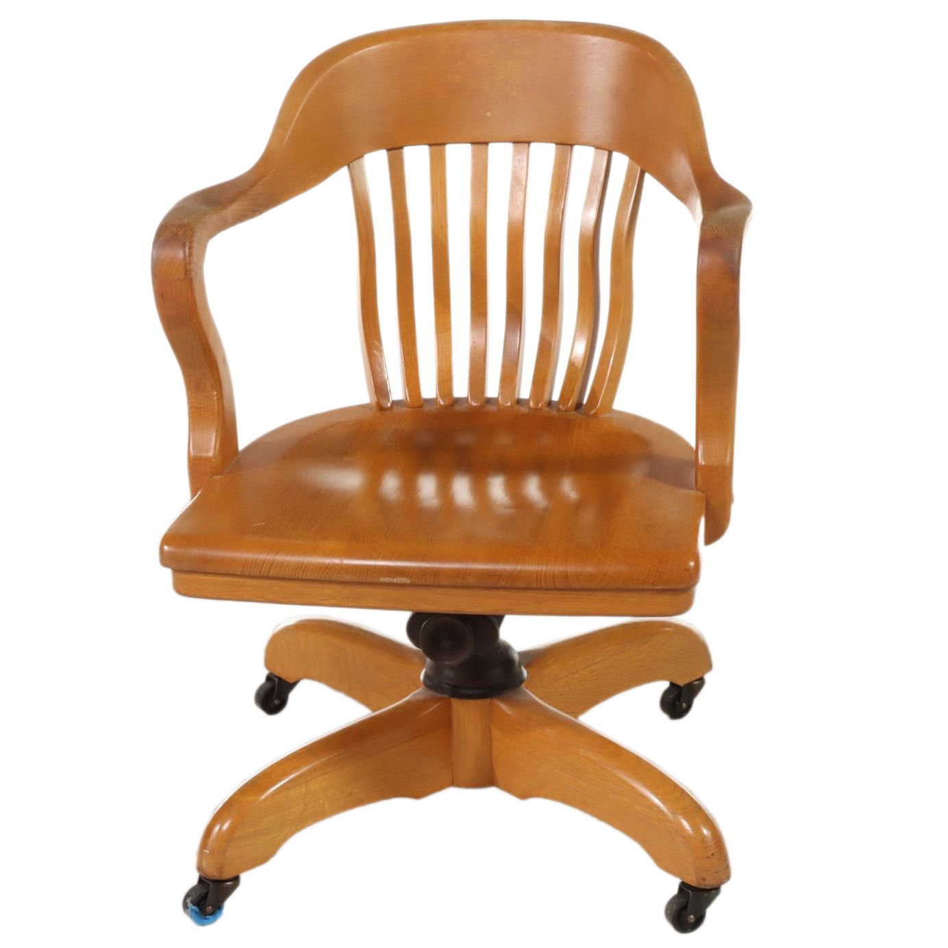 Oak Swivel-Tilt Desk Chair, 20th Century