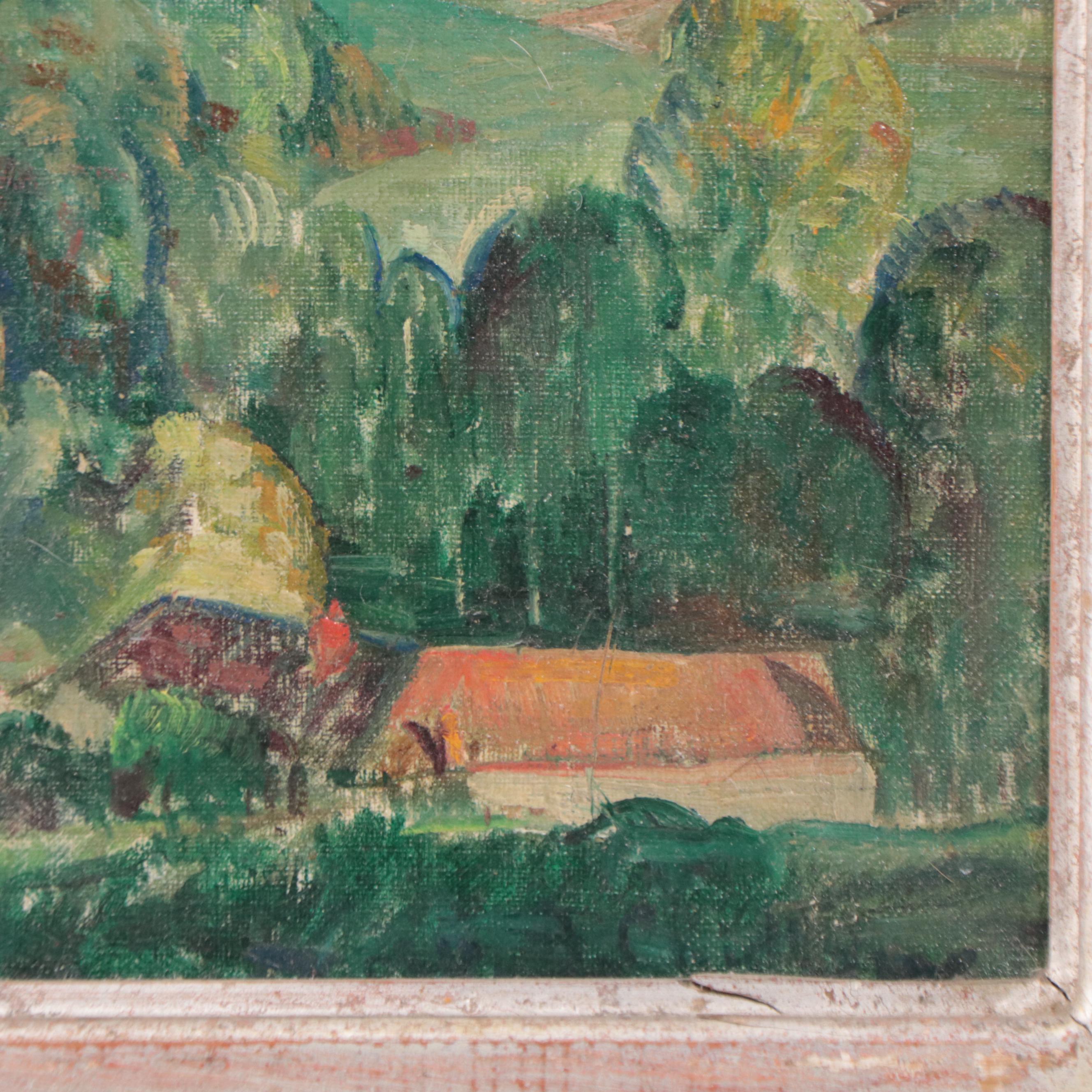 Paul Childlaw Oil Painting of French Provençal Landscape, 1927
