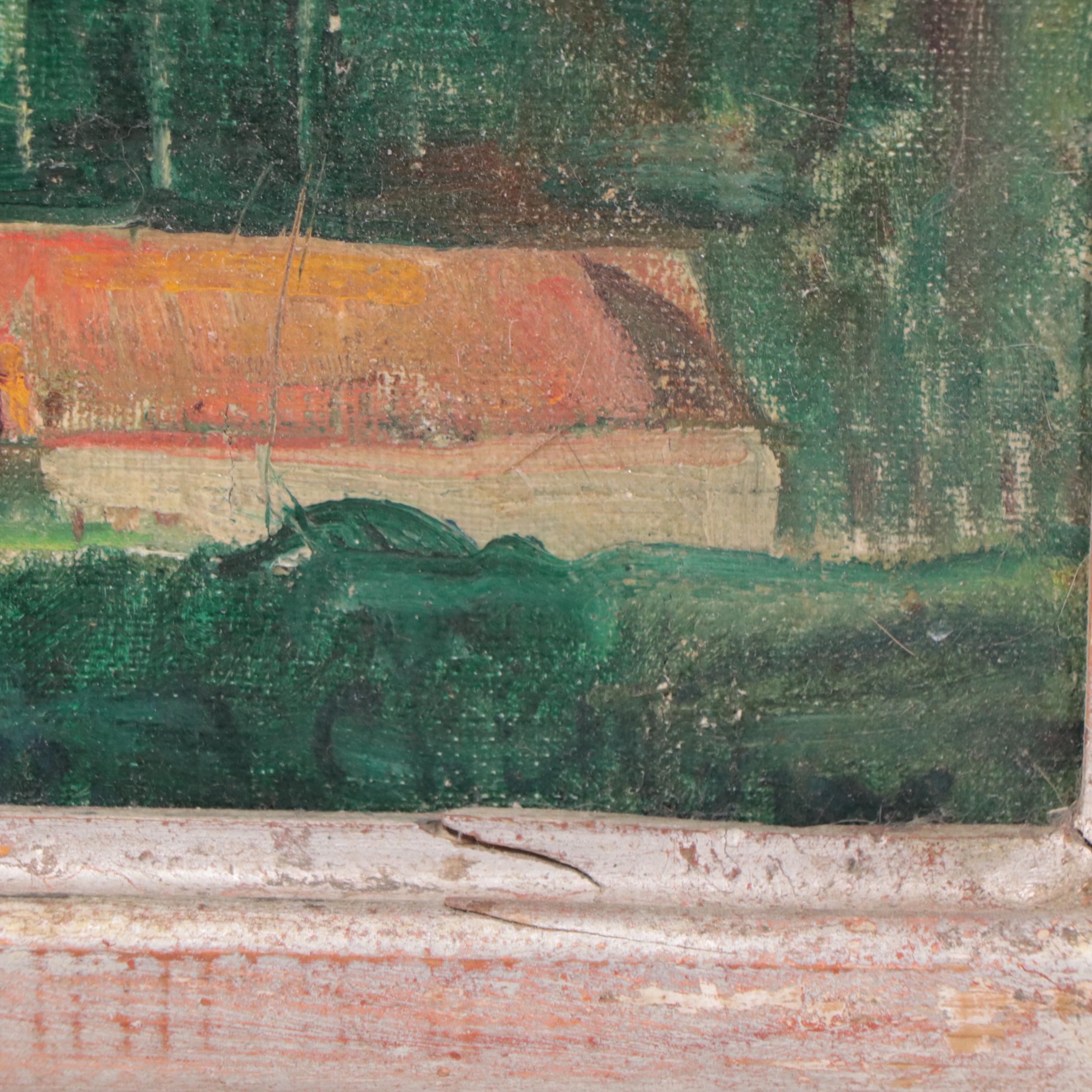 Paul Childlaw Oil Painting of French Provençal Landscape, 1927