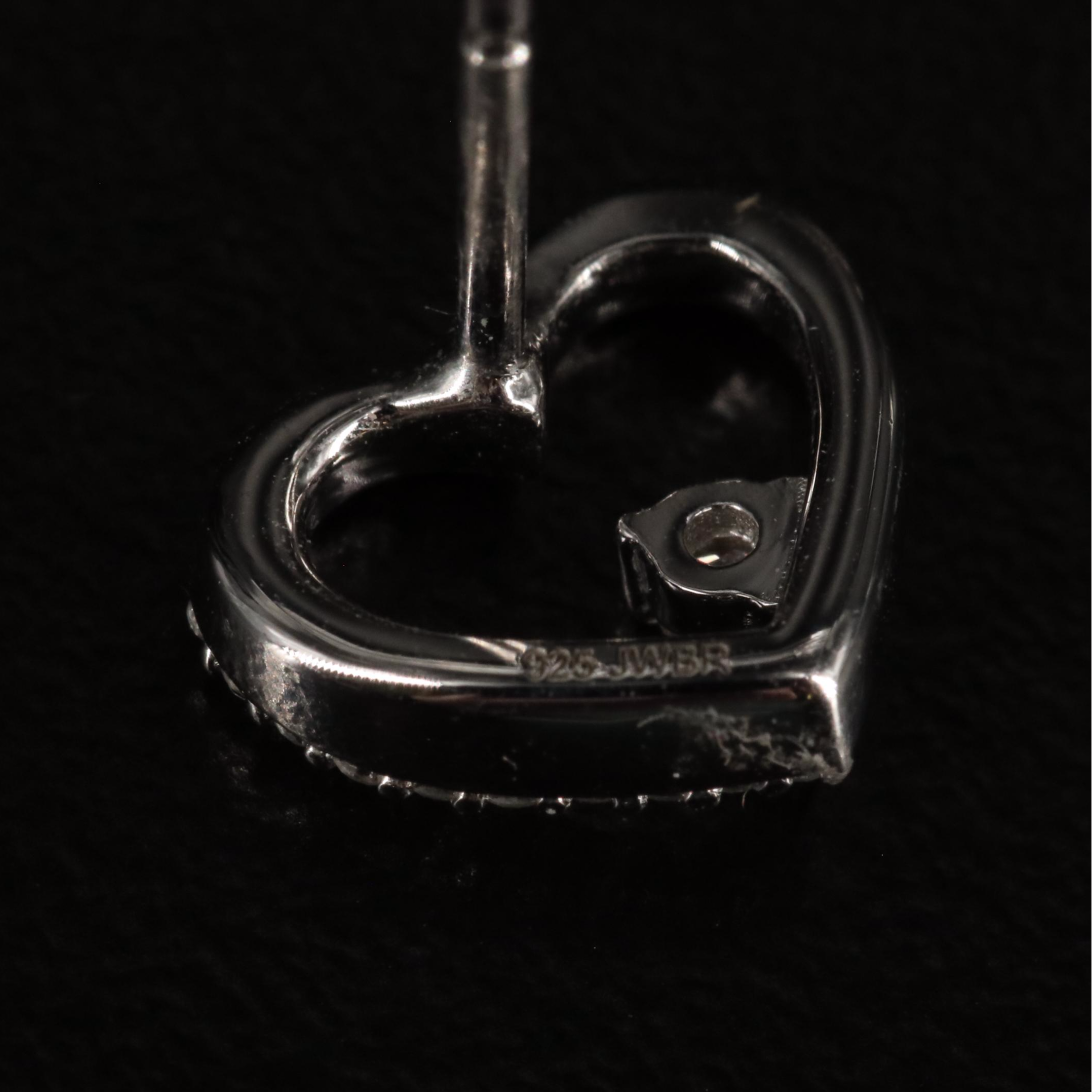 Sterling Open Heart Stud Earrings