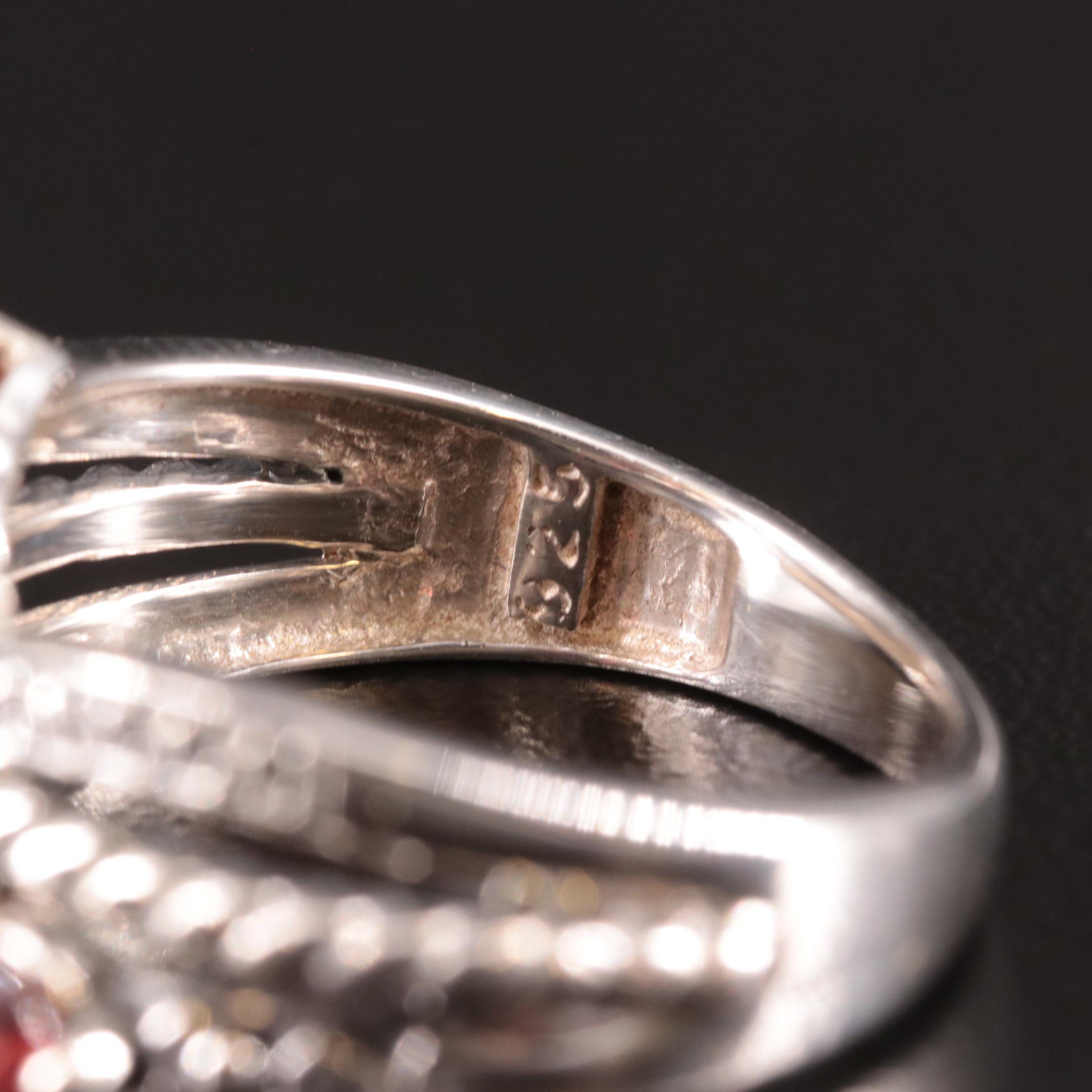 Sterling Garnet Crossover Ring
