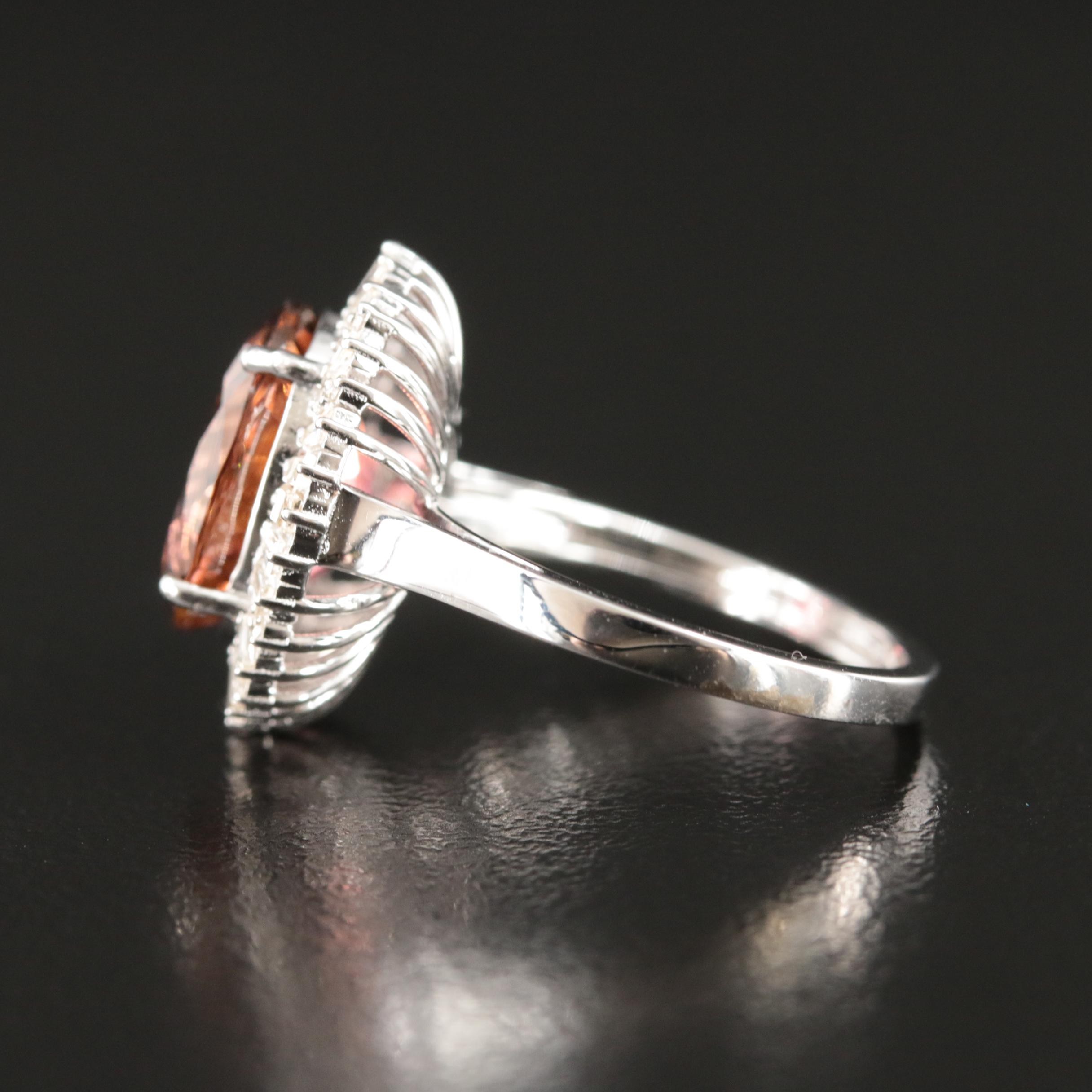 18K 3.96 CT Tourmaline and Diamond Ring