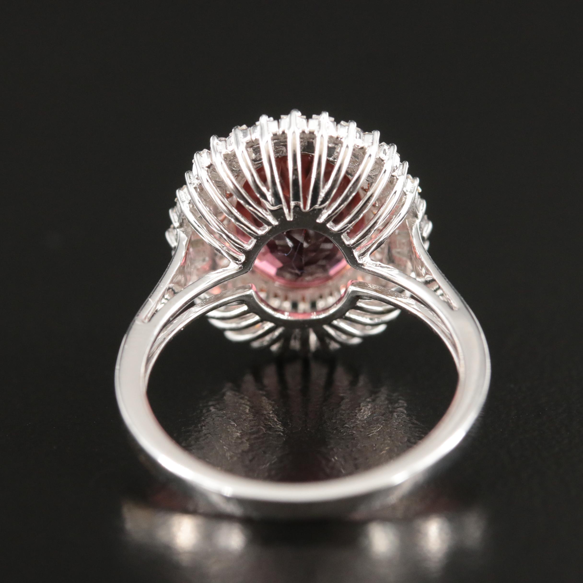 18K 3.96 CT Tourmaline and Diamond Ring