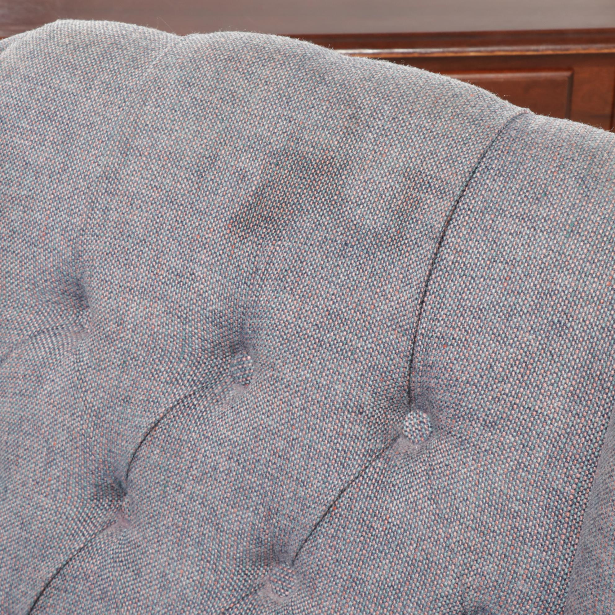 Queen Anne Style Cherry Writing Desk with Swivel Wing Chair, Late 20th Century