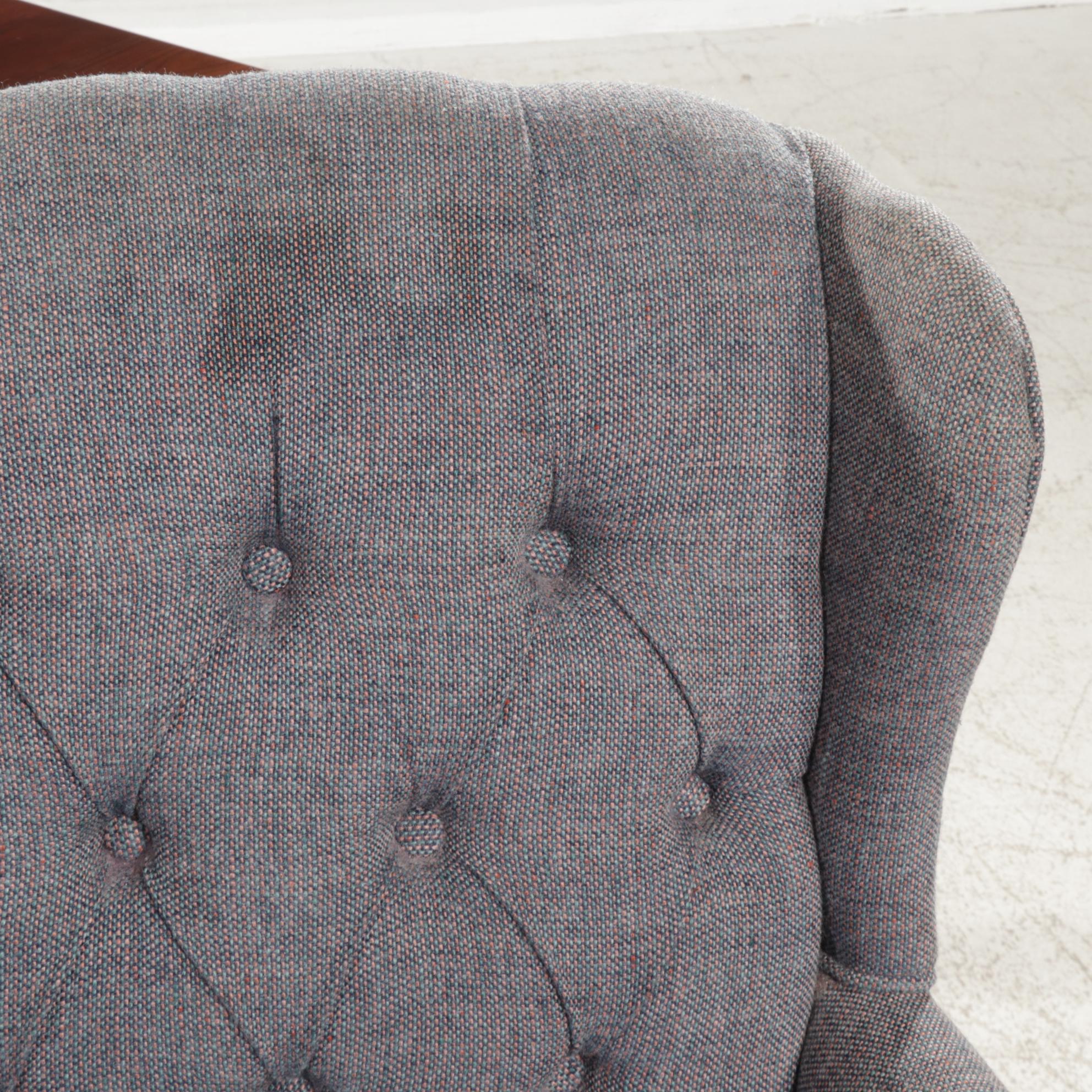 Queen Anne Style Cherry Writing Desk with Swivel Wing Chair, Late 20th Century