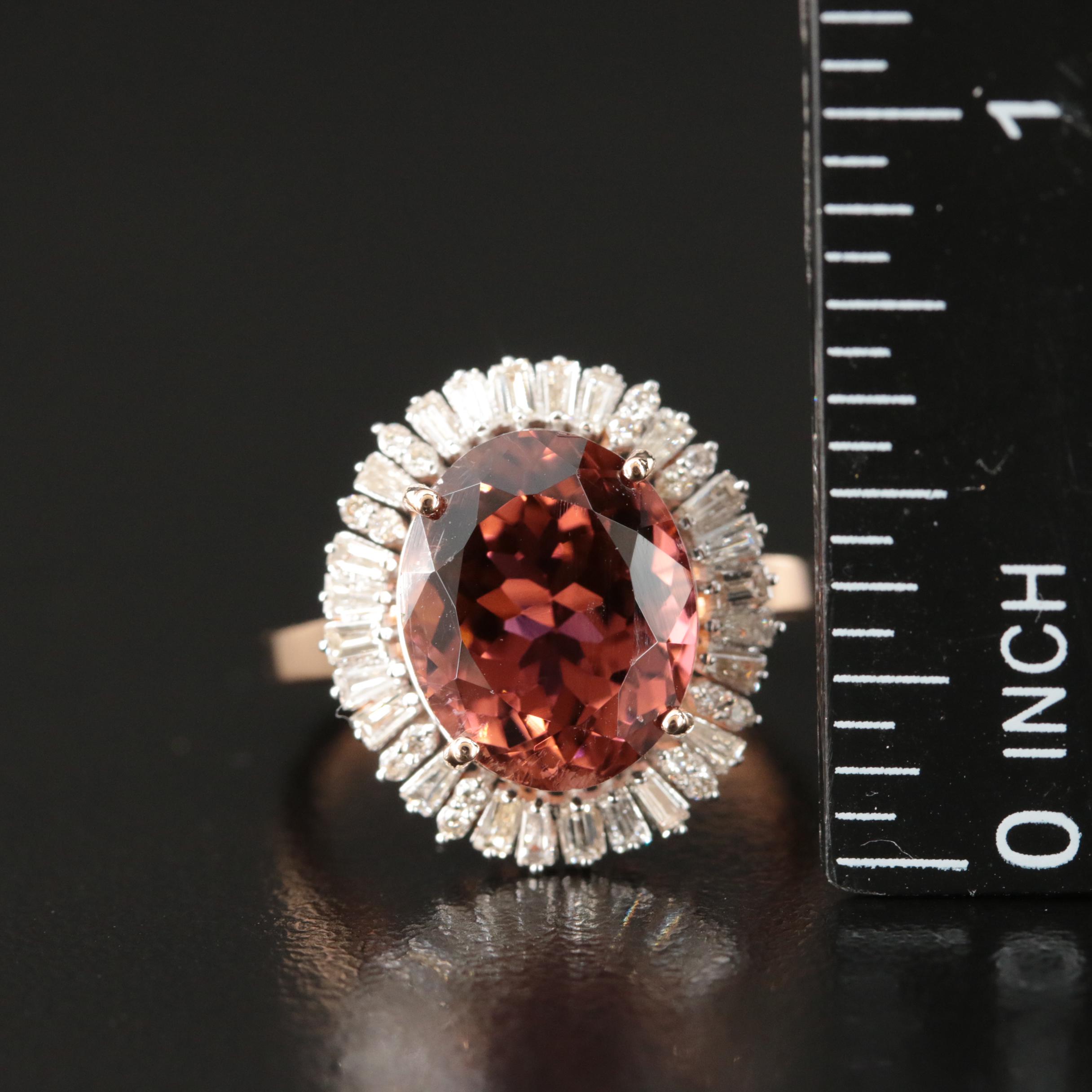 18K 5.52 CT Tourmaline and Diamond Ring
