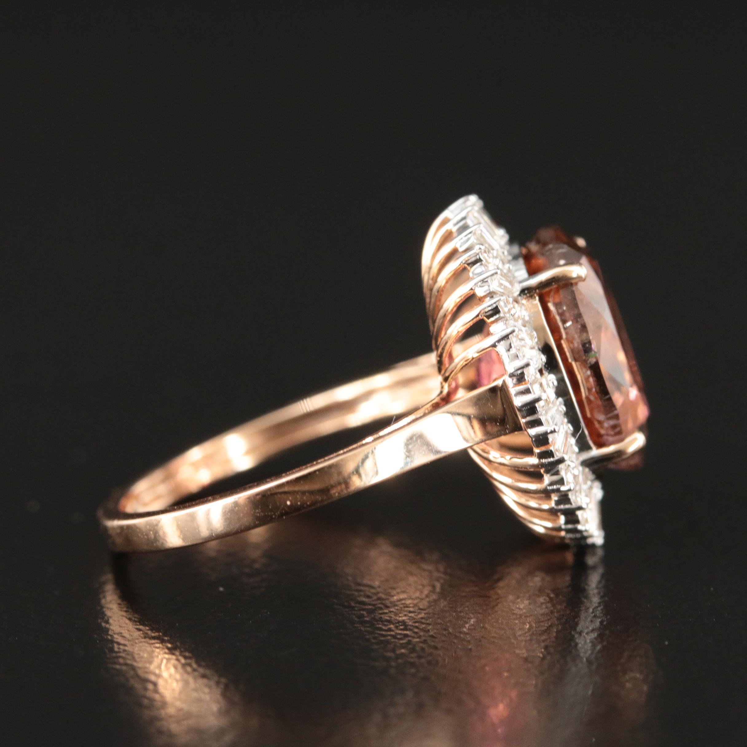 18K 5.52 CT Tourmaline and Diamond Ring