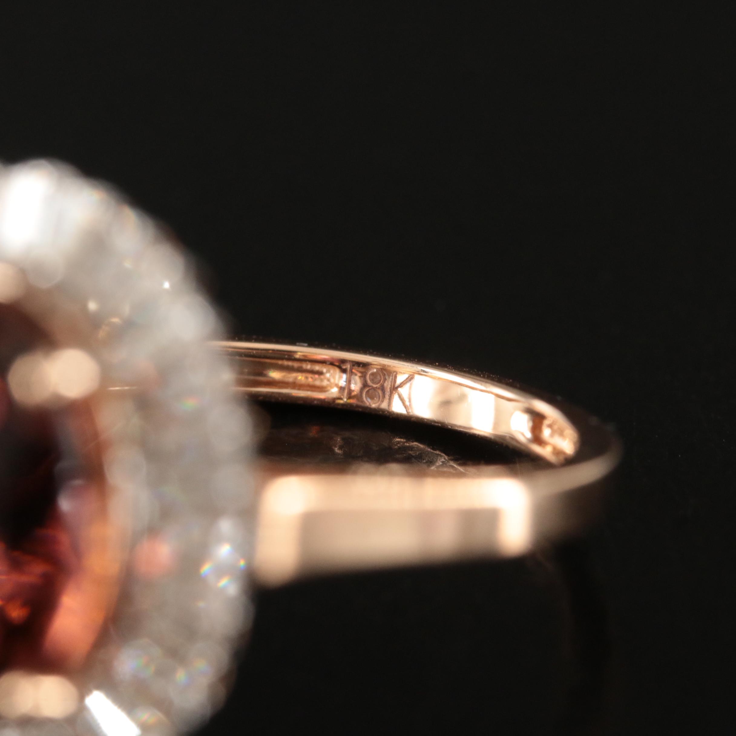 18K 5.52 CT Tourmaline and Diamond Ring