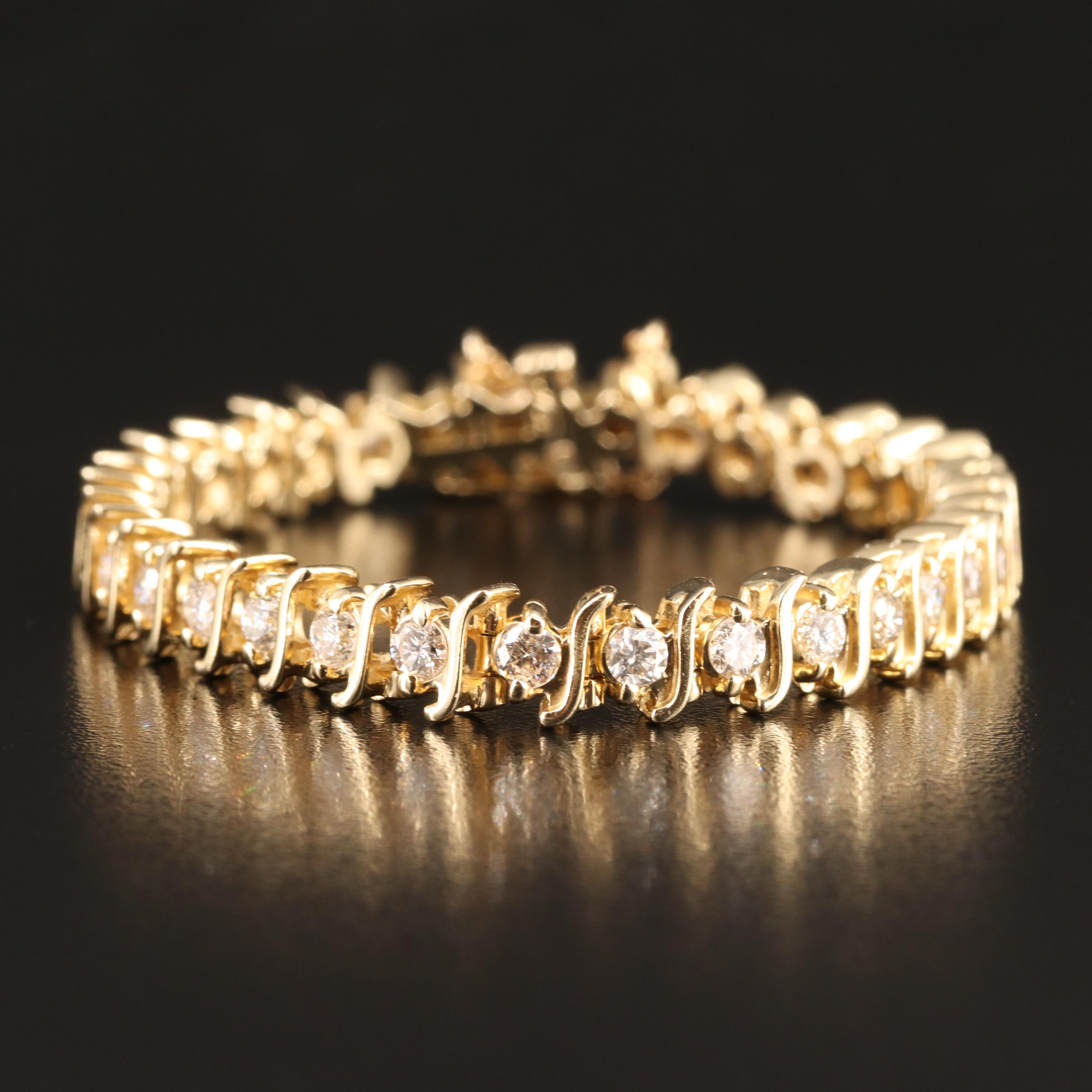 14K 4.15 CTW Diamond S Link Bracelet