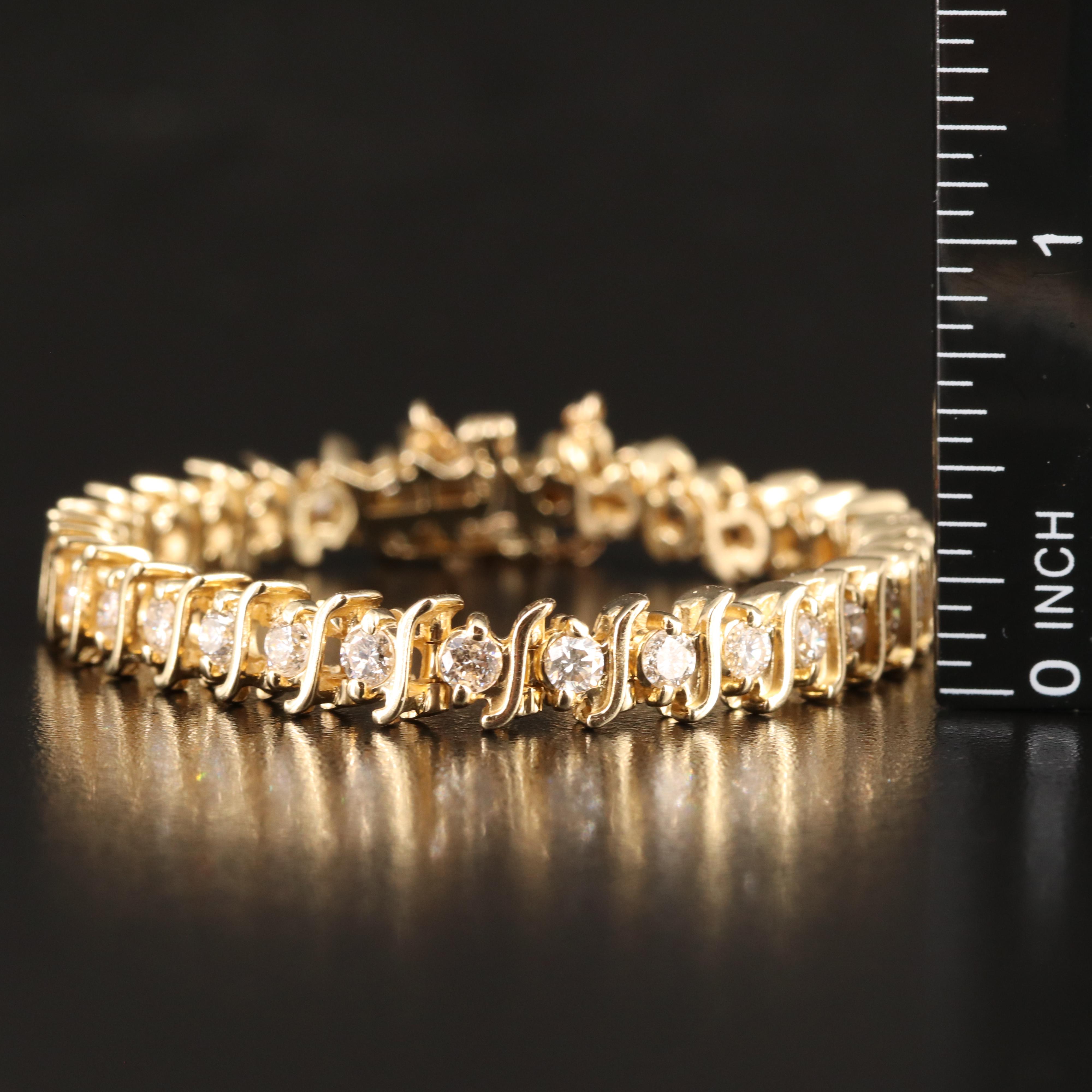 14K 4.15 CTW Diamond S Link Bracelet