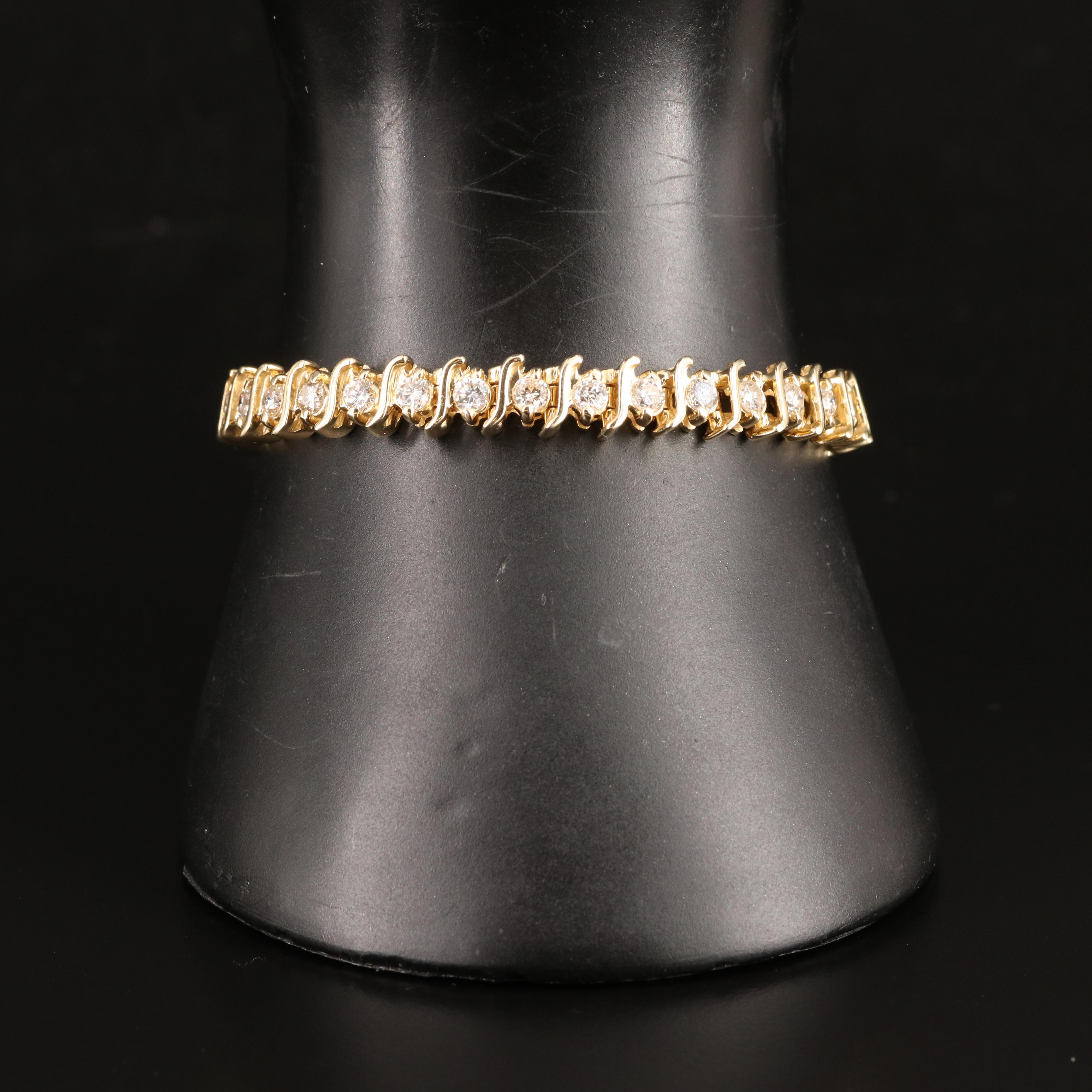 14K 4.15 CTW Diamond S Link Bracelet