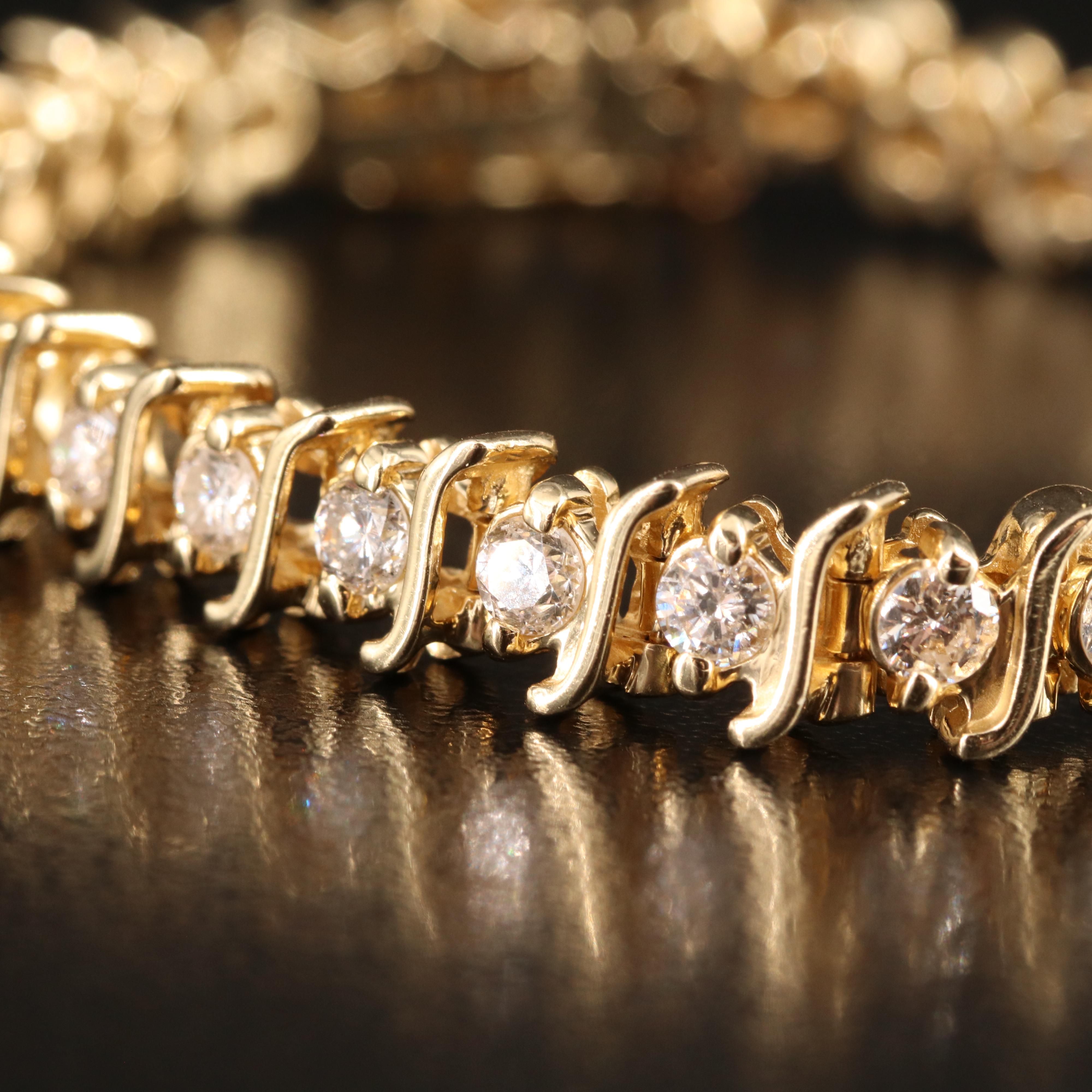 14K 4.15 CTW Diamond S Link Bracelet