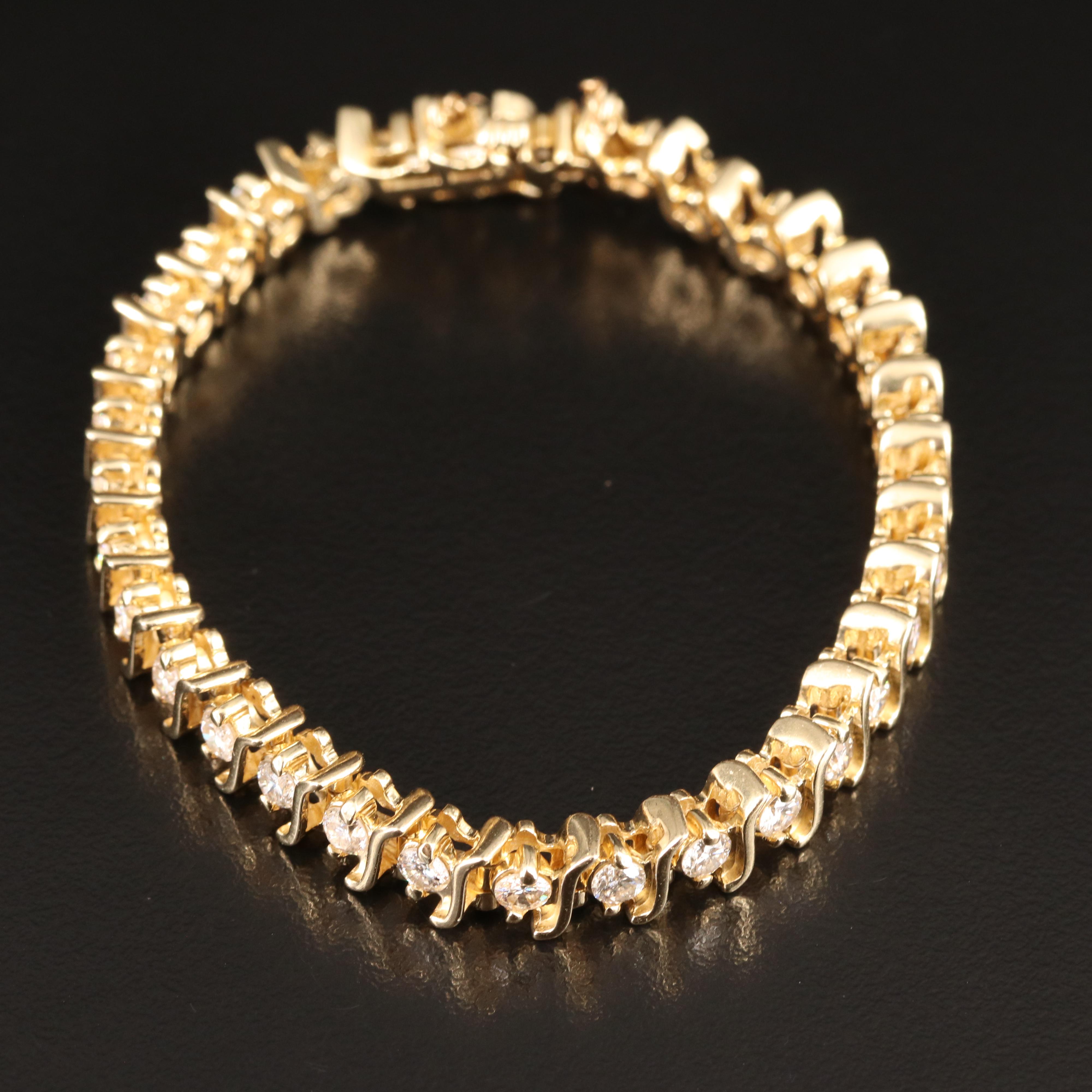 14K 4.15 CTW Diamond S Link Bracelet