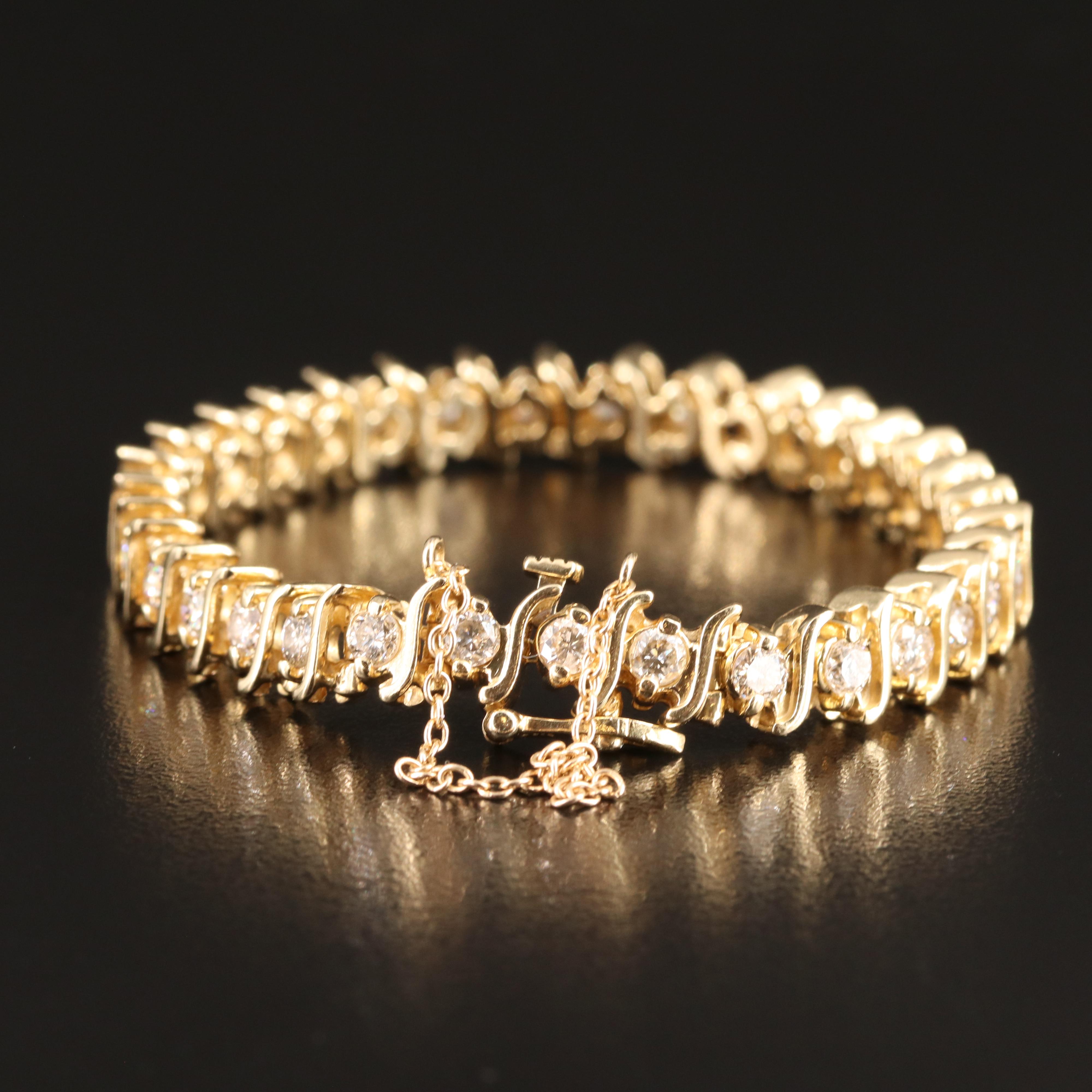 14K 4.15 CTW Diamond S Link Bracelet