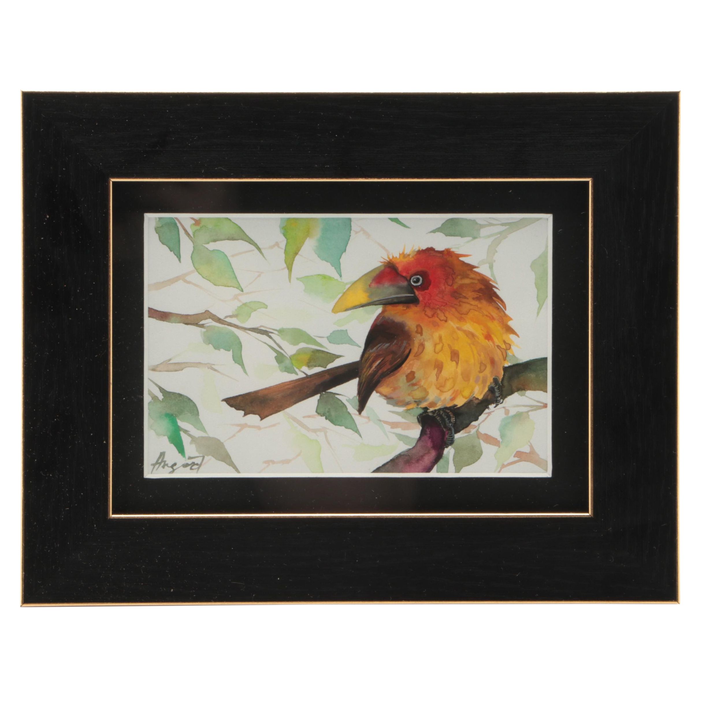 Anne Gorywine Watercolor Painting of Bird, 2018