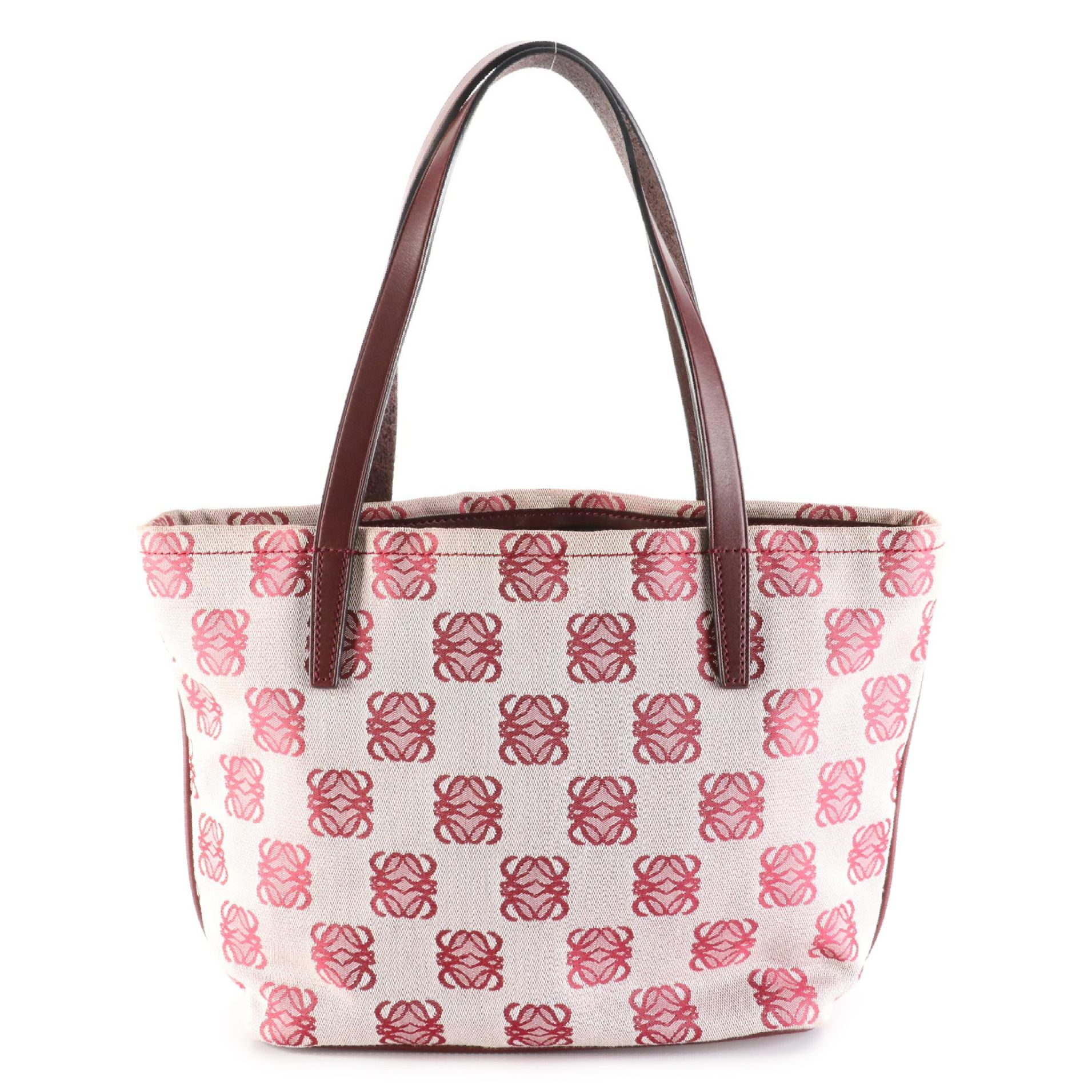 Loewe Anagram Tote Bag in Jacquard and Leather
