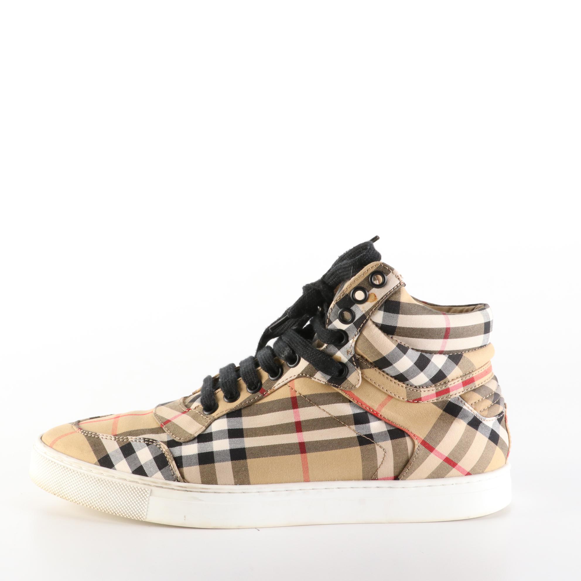 Burberry High Top Sneakers in Nova Check