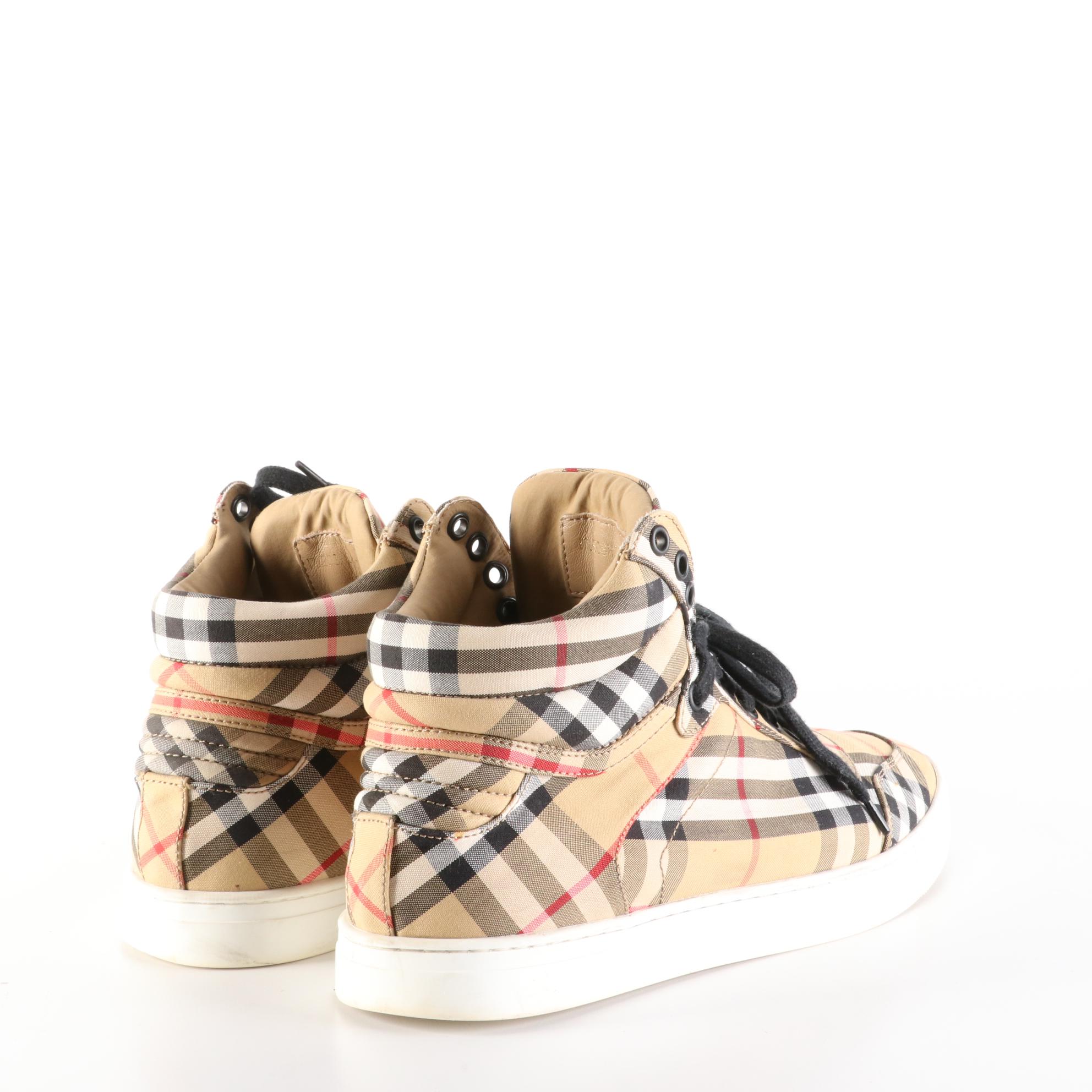 Burberry High Top Sneakers in Nova Check