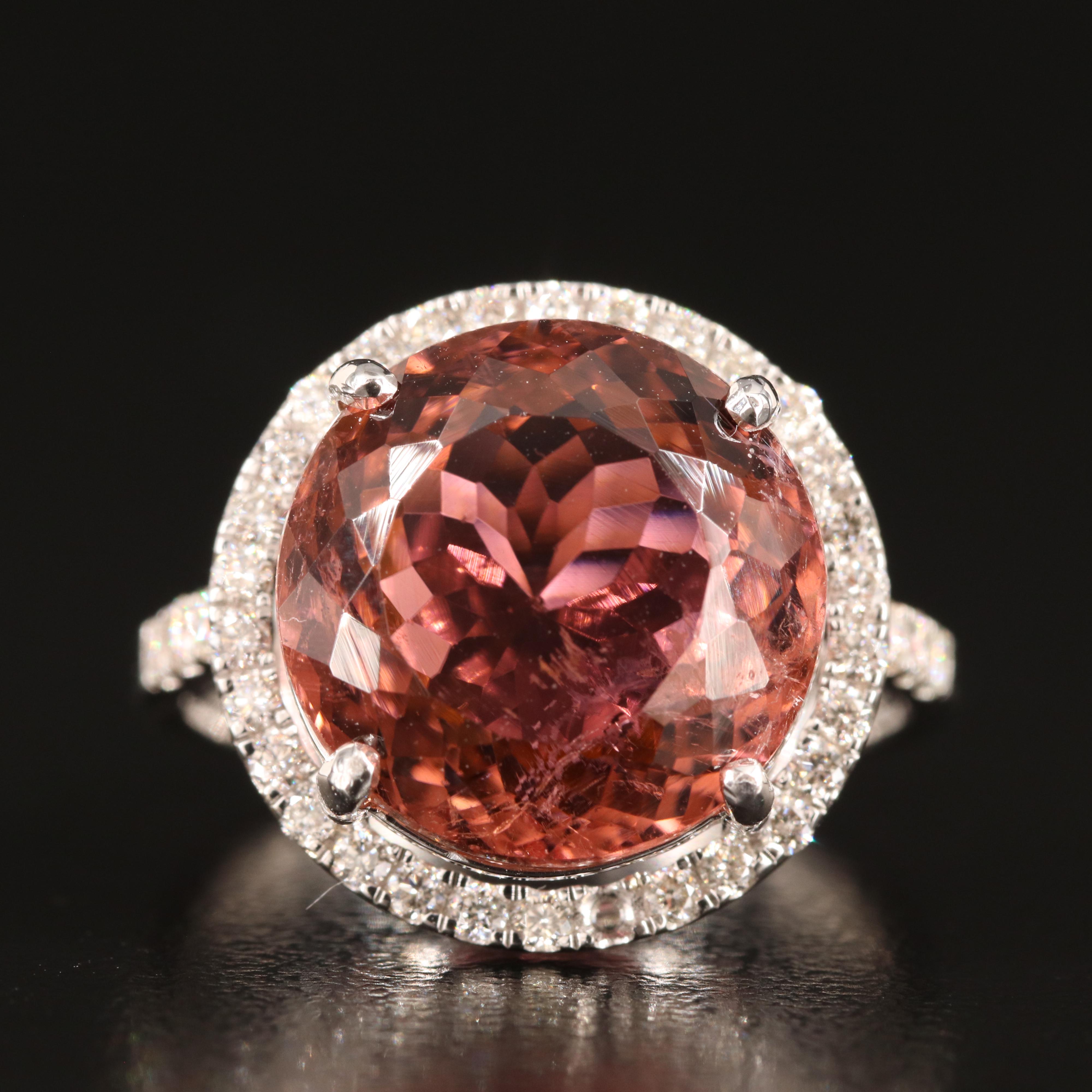 18K 8.90 CT Tourmaline and Diamond Ring