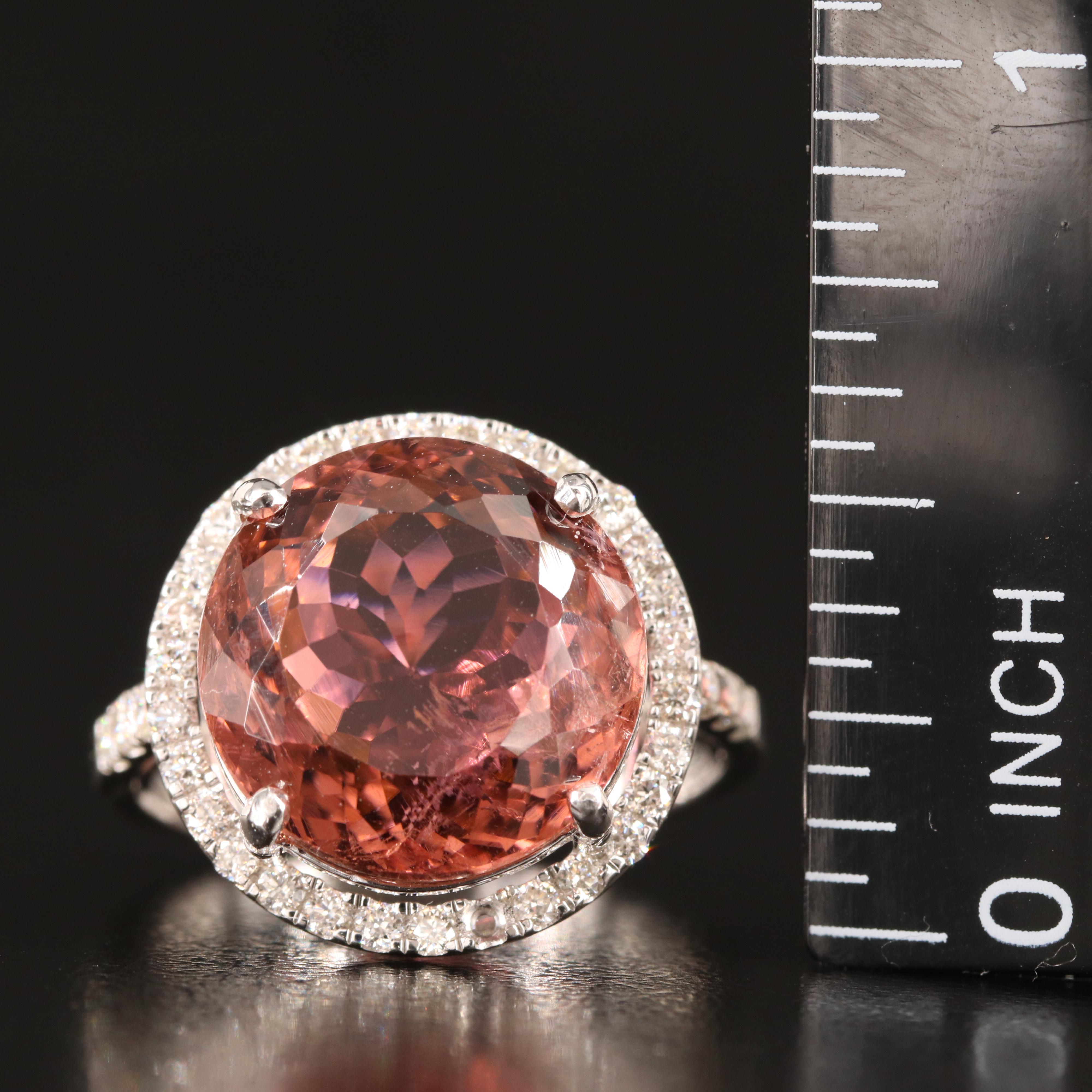 18K 8.90 CT Tourmaline and Diamond Ring