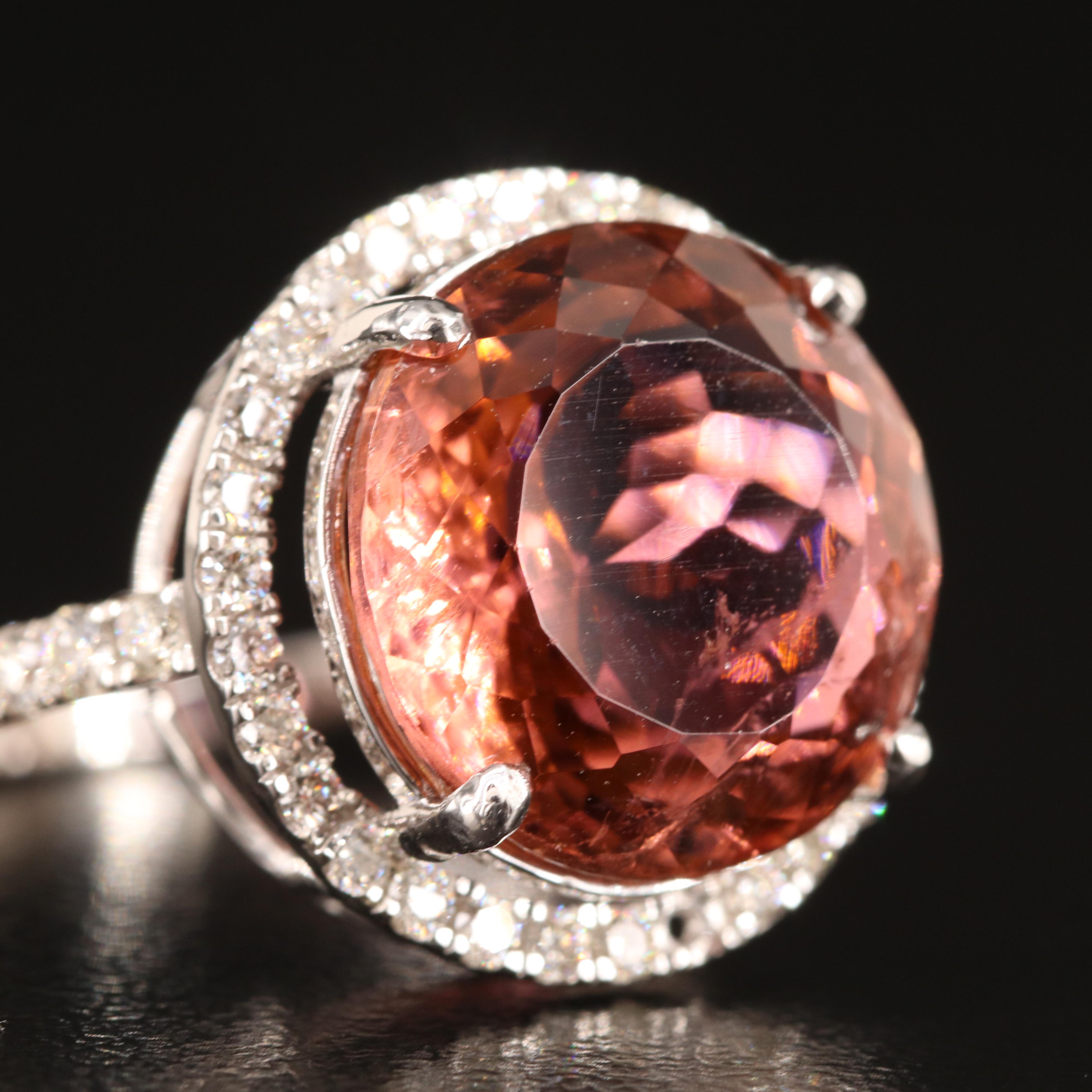 18K 8.90 CT Tourmaline and Diamond Ring
