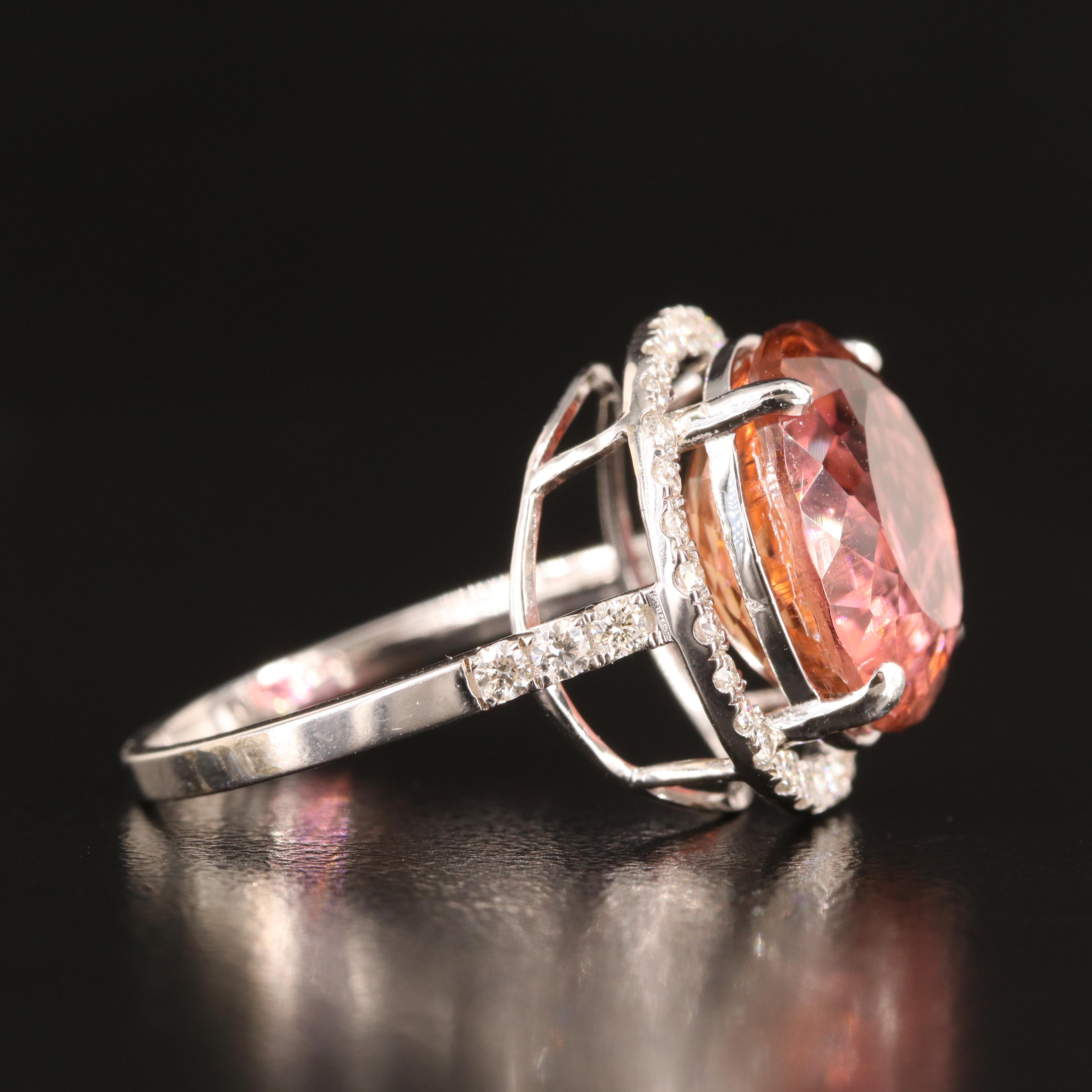 18K 8.90 CT Tourmaline and Diamond Ring