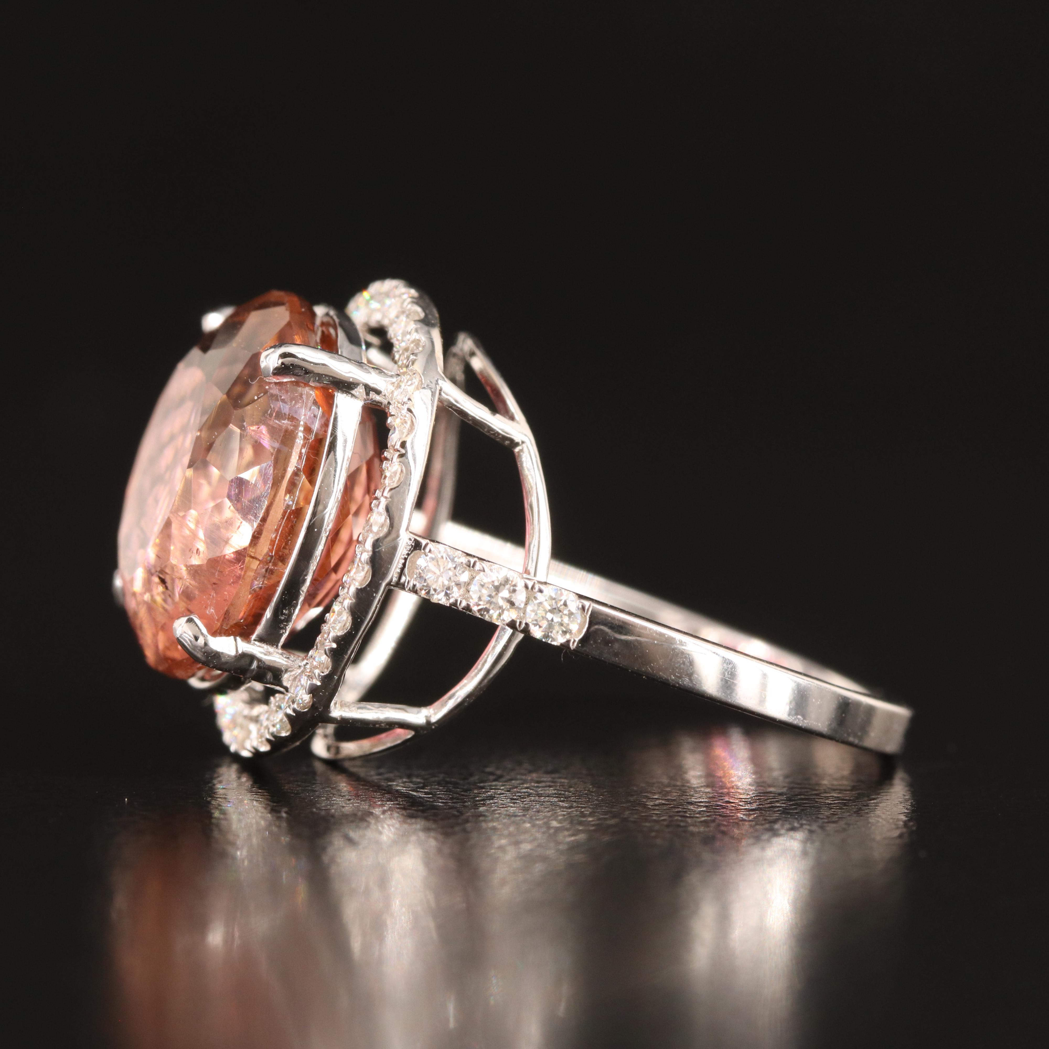 18K 8.90 CT Tourmaline and Diamond Ring