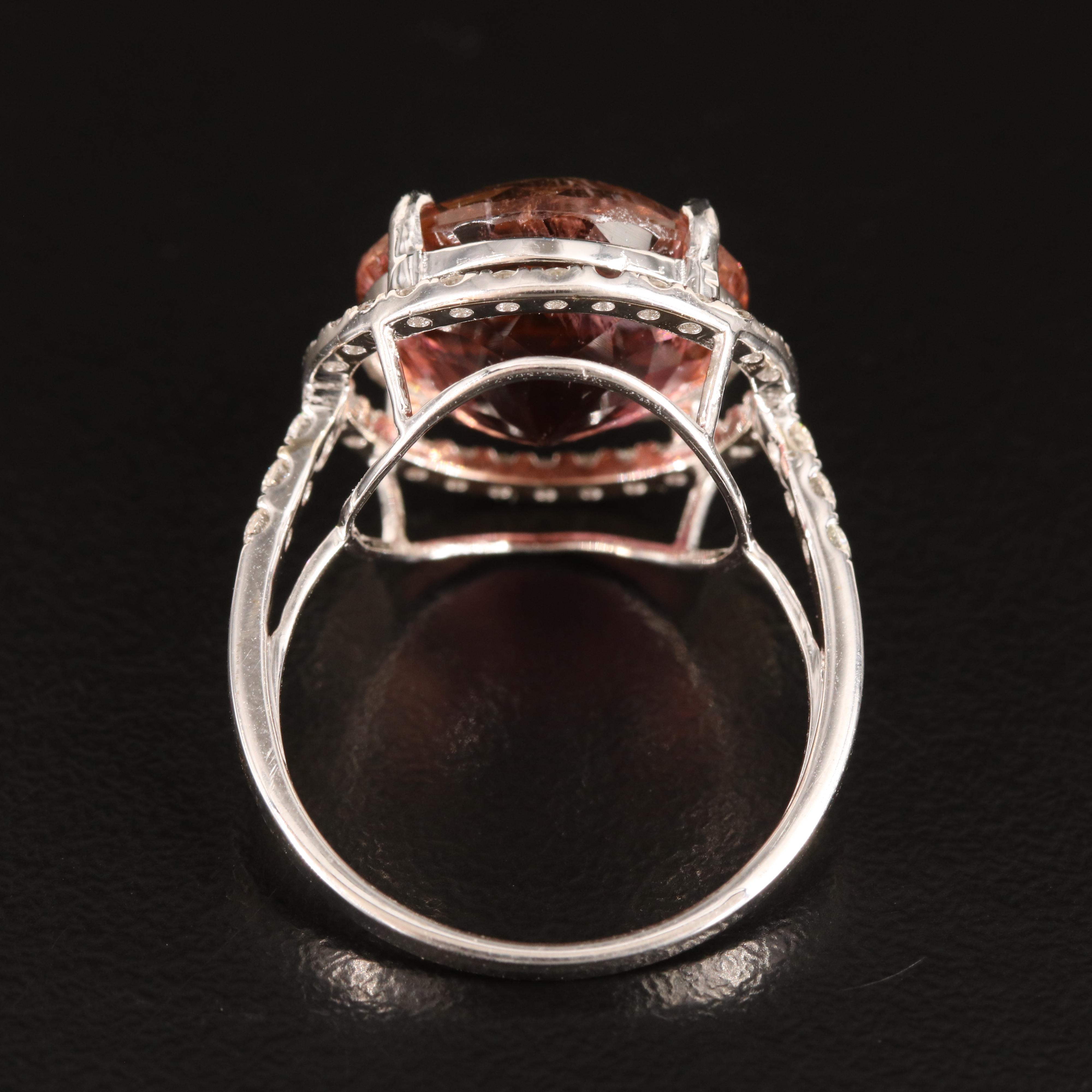 18K 8.90 CT Tourmaline and Diamond Ring