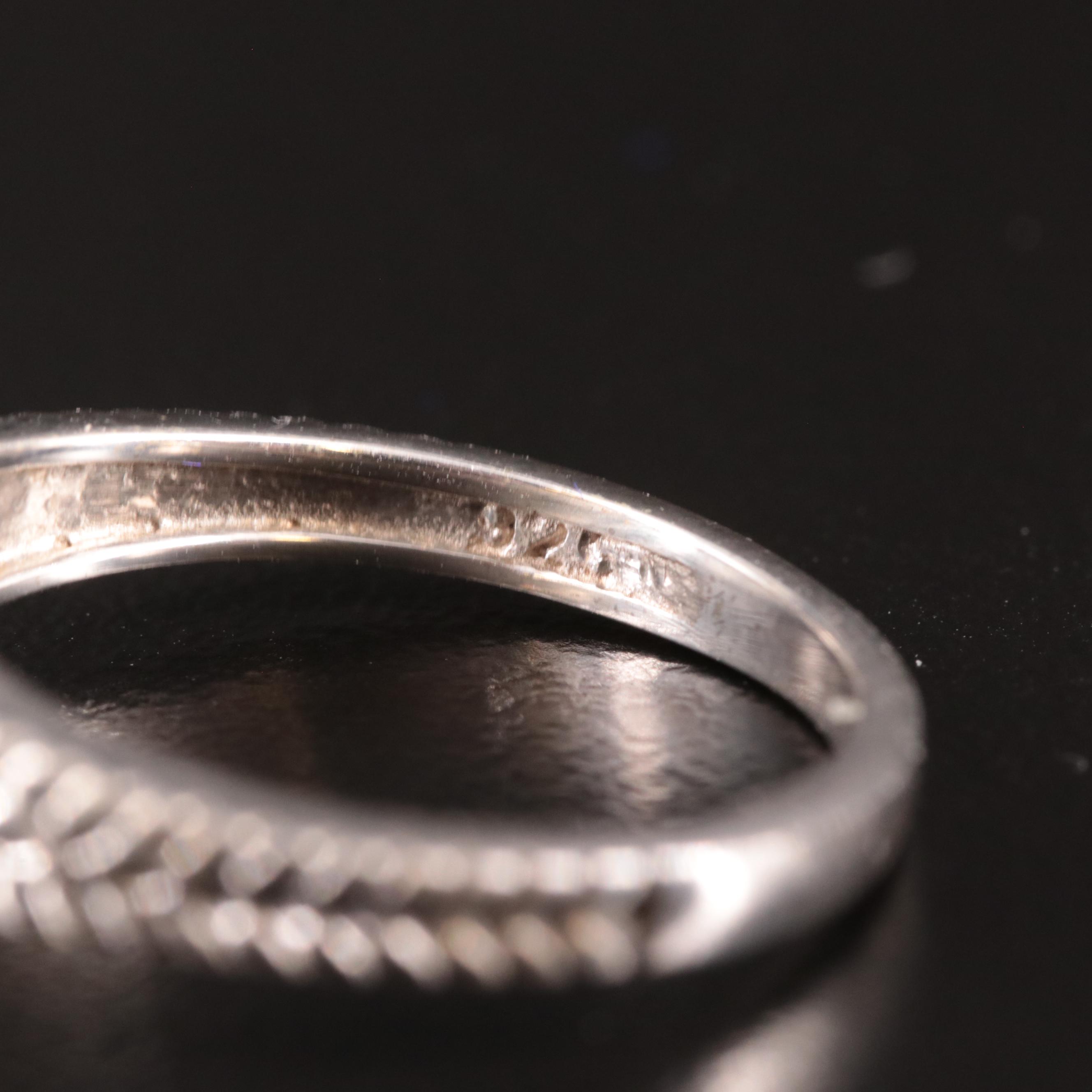 Sterling Blue Topaz Tapered Floral Ring